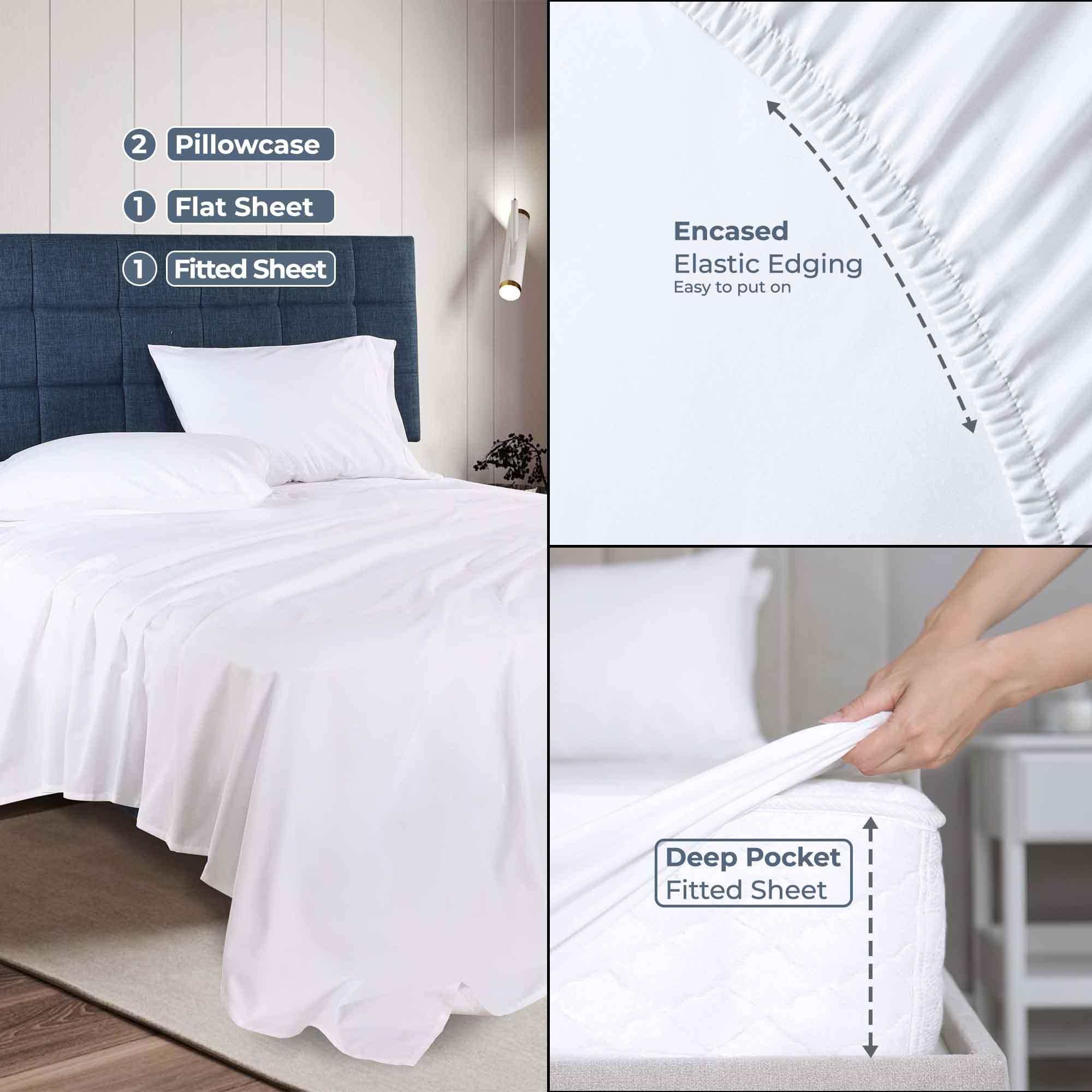 Gina Organic Cotton 300 Thread Count Percale Deep Pocket Bed Sheet Set - Sheet Set by Superior