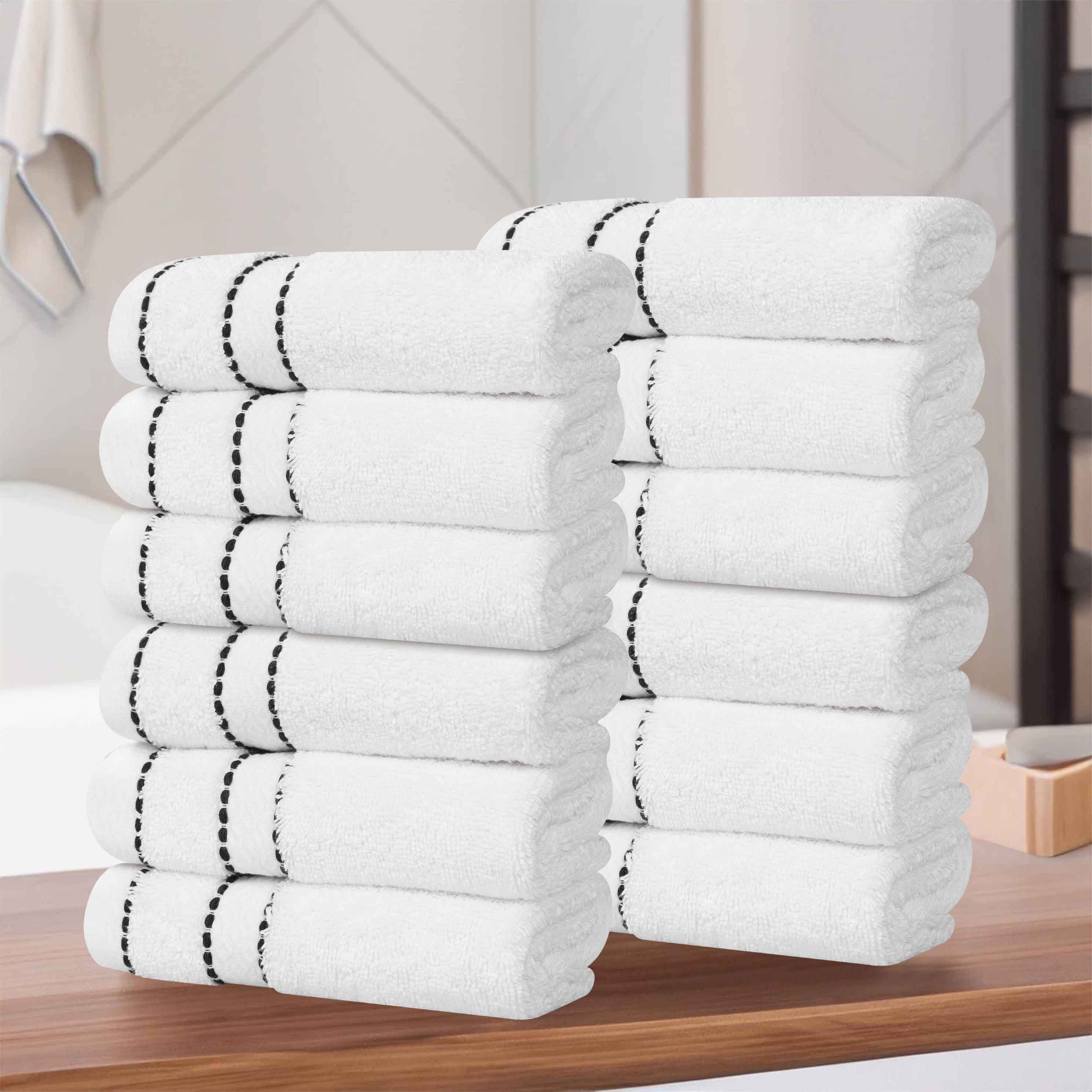 Egyptian Giza Cotton Plush Soft Face Towel Set of 12 - Egyptian Cotton Face Towel by Superior Brand