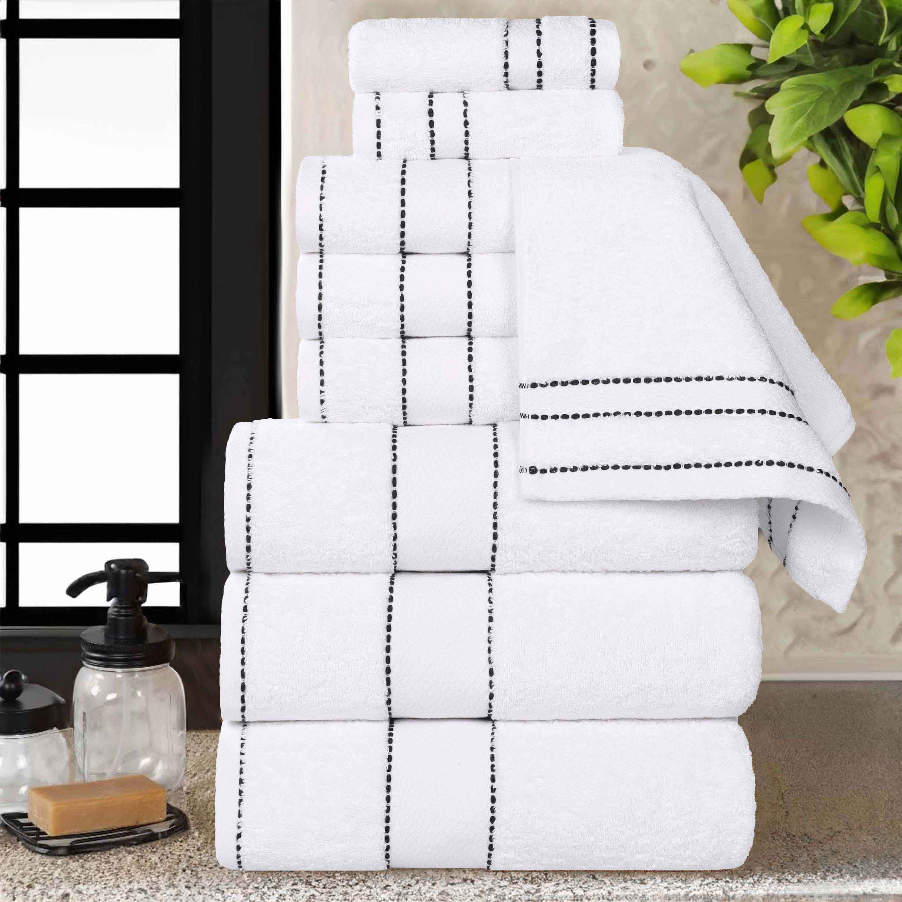 Egyptian Giza Cotton Plush Soft Towel Set 9 Piece - Egyptian Cotton Towel Set by Superior Brand