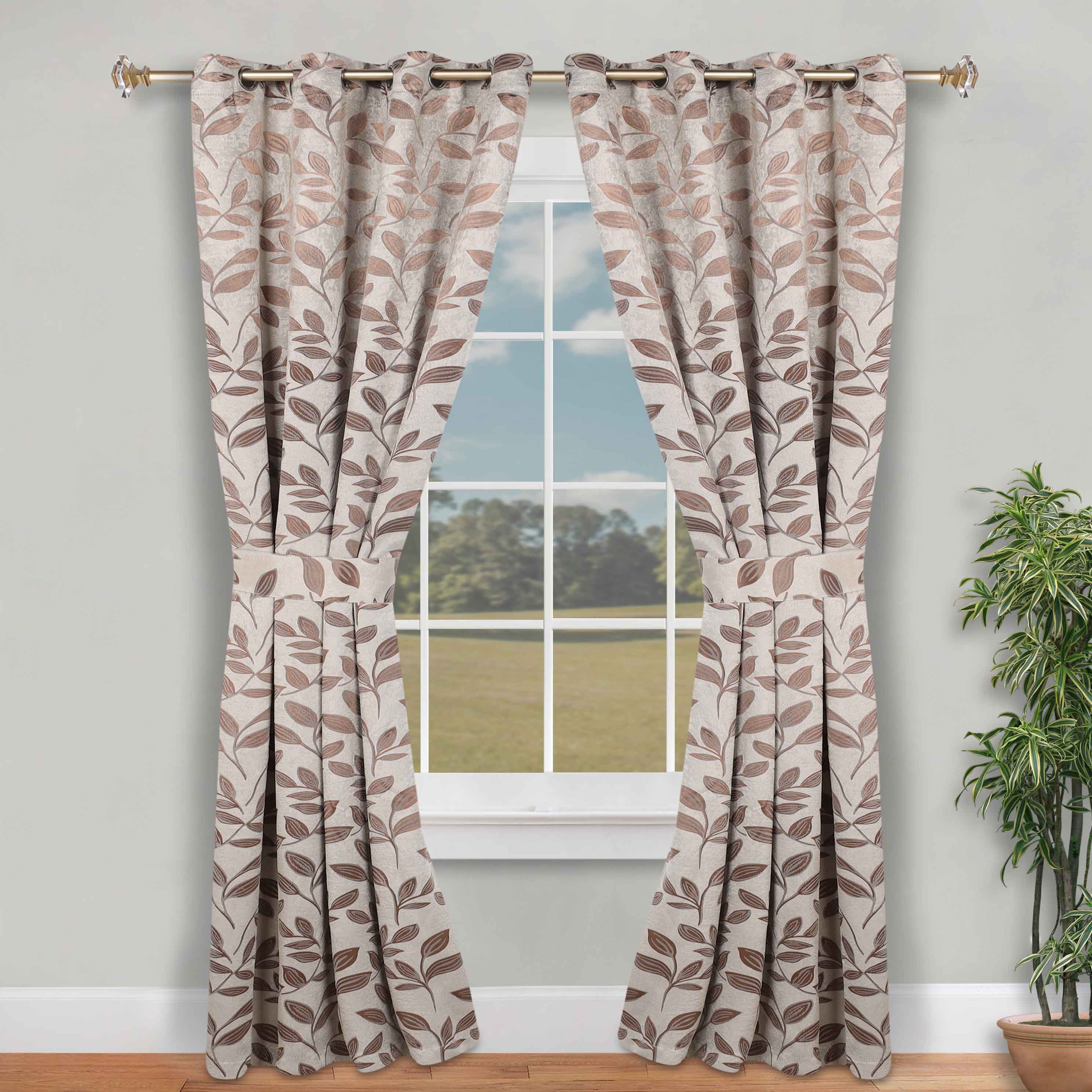 Leaves Room Darkening Washable Blackout Curtain Panels, Set of 2 - Blackout Curtains by Superior
