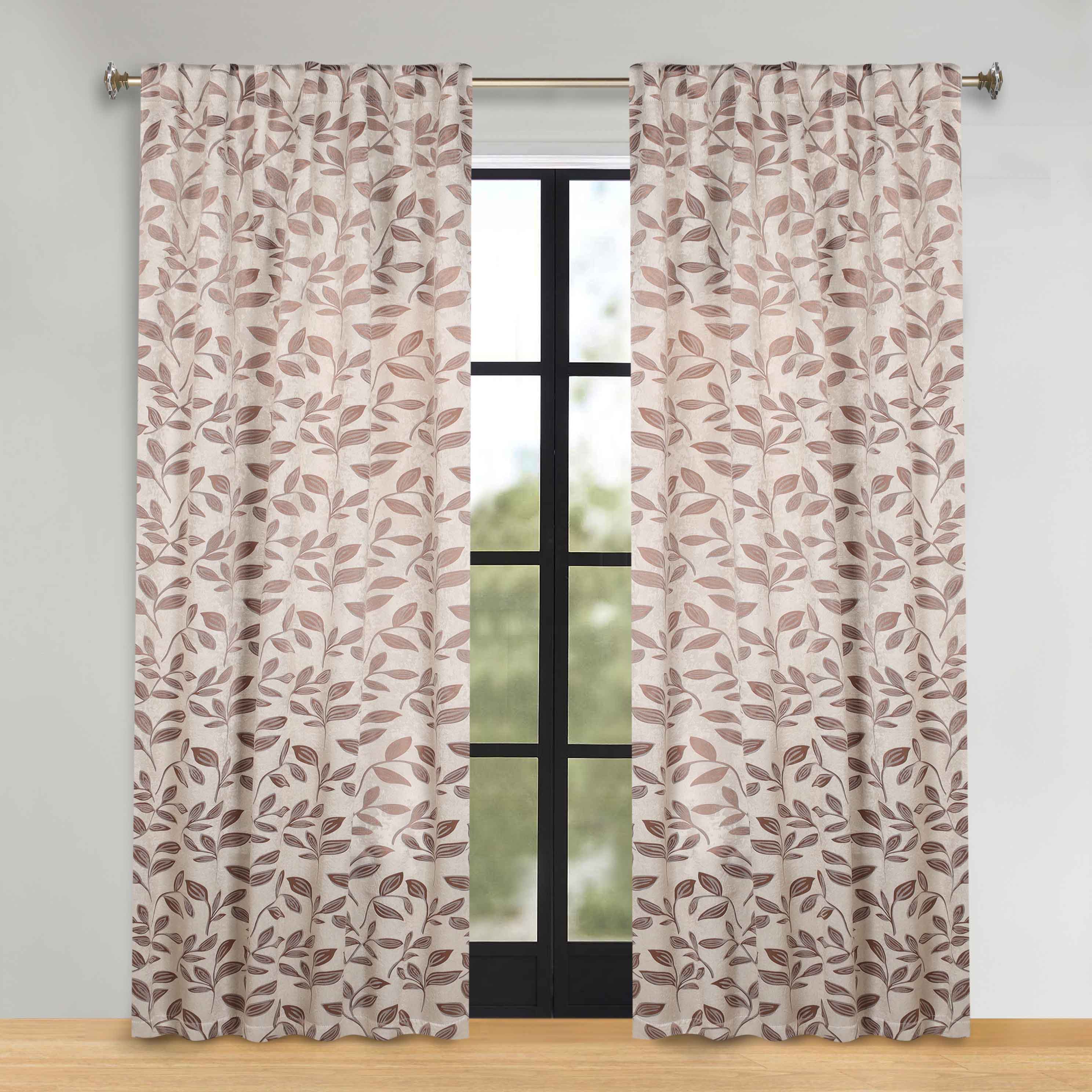 Leaves Room Darkening Back Tabs Blackout Curtain Panels, Set of 2 - Blackout Curtains by Superior