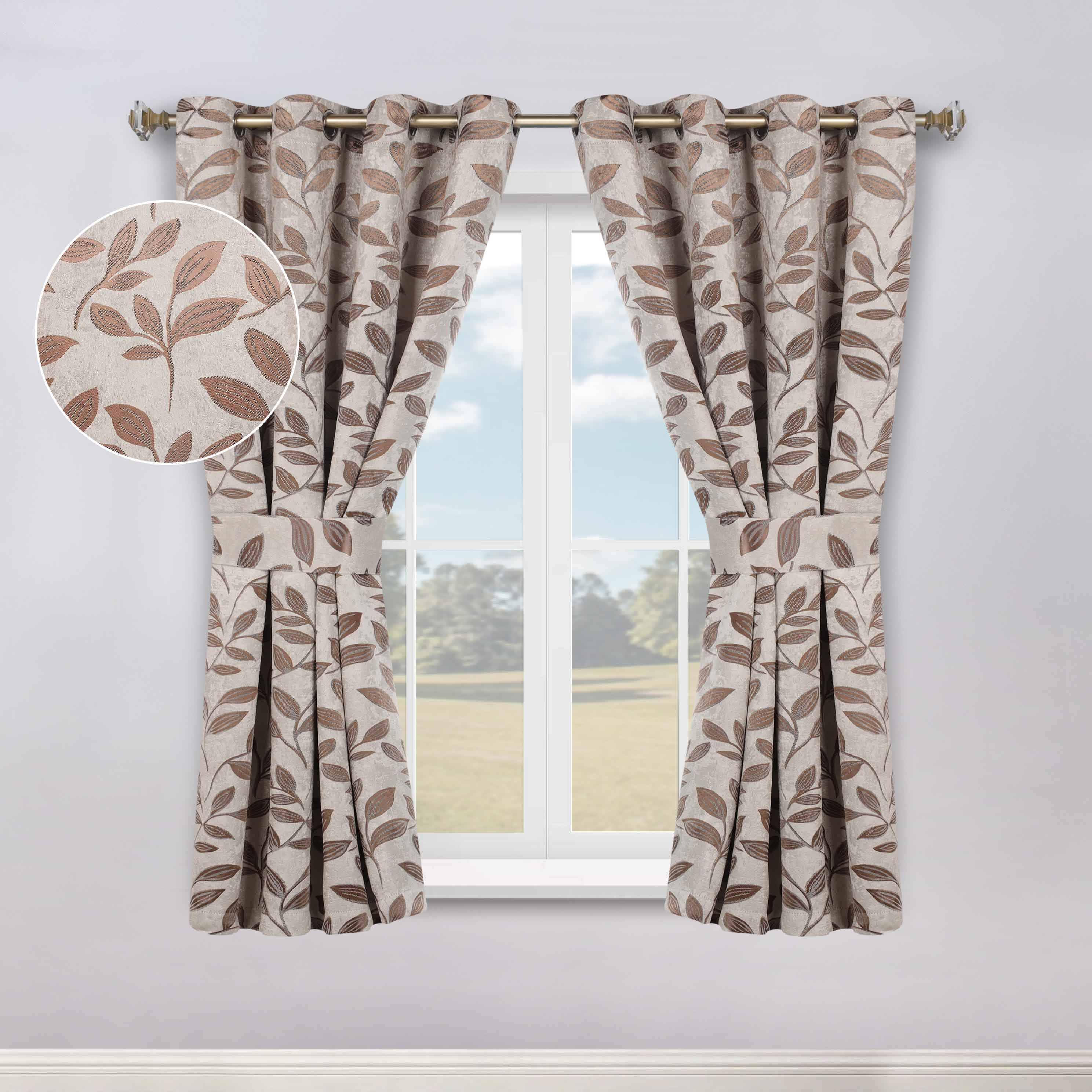 Leaves Room Darkening Washable Blackout Curtain Panels, Set of 2 - Blackout Curtains by Superior Brand