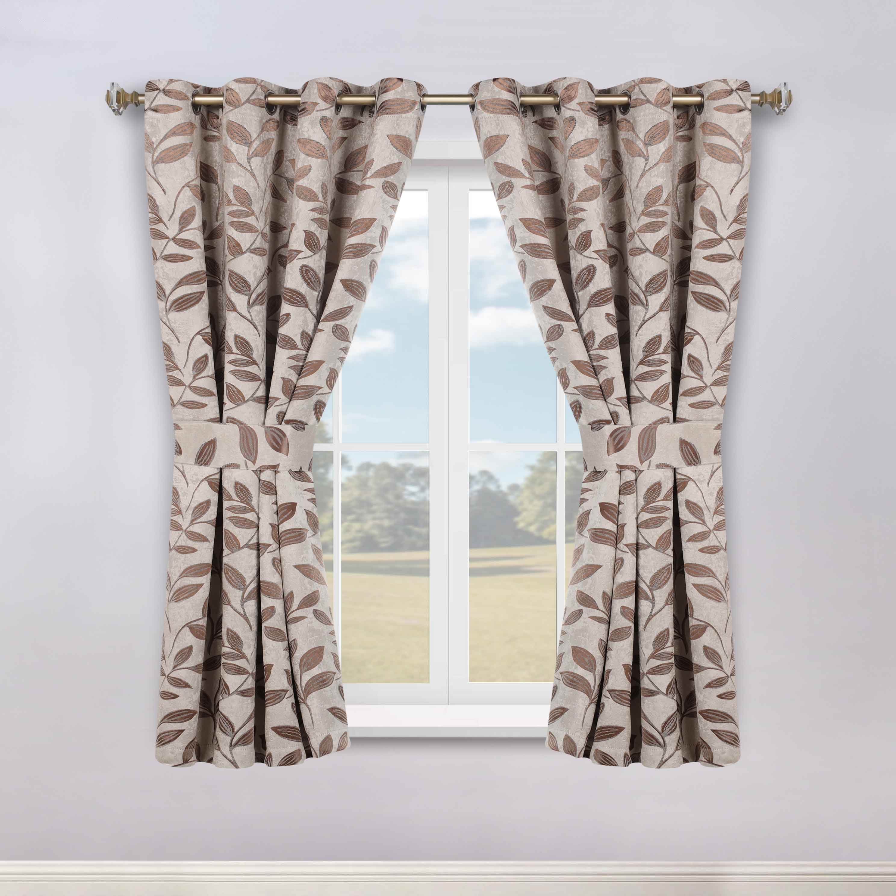 Leaves Room Darkening Washable Blackout Curtain Panels, Set of 2 - Blackout Curtains by Superior