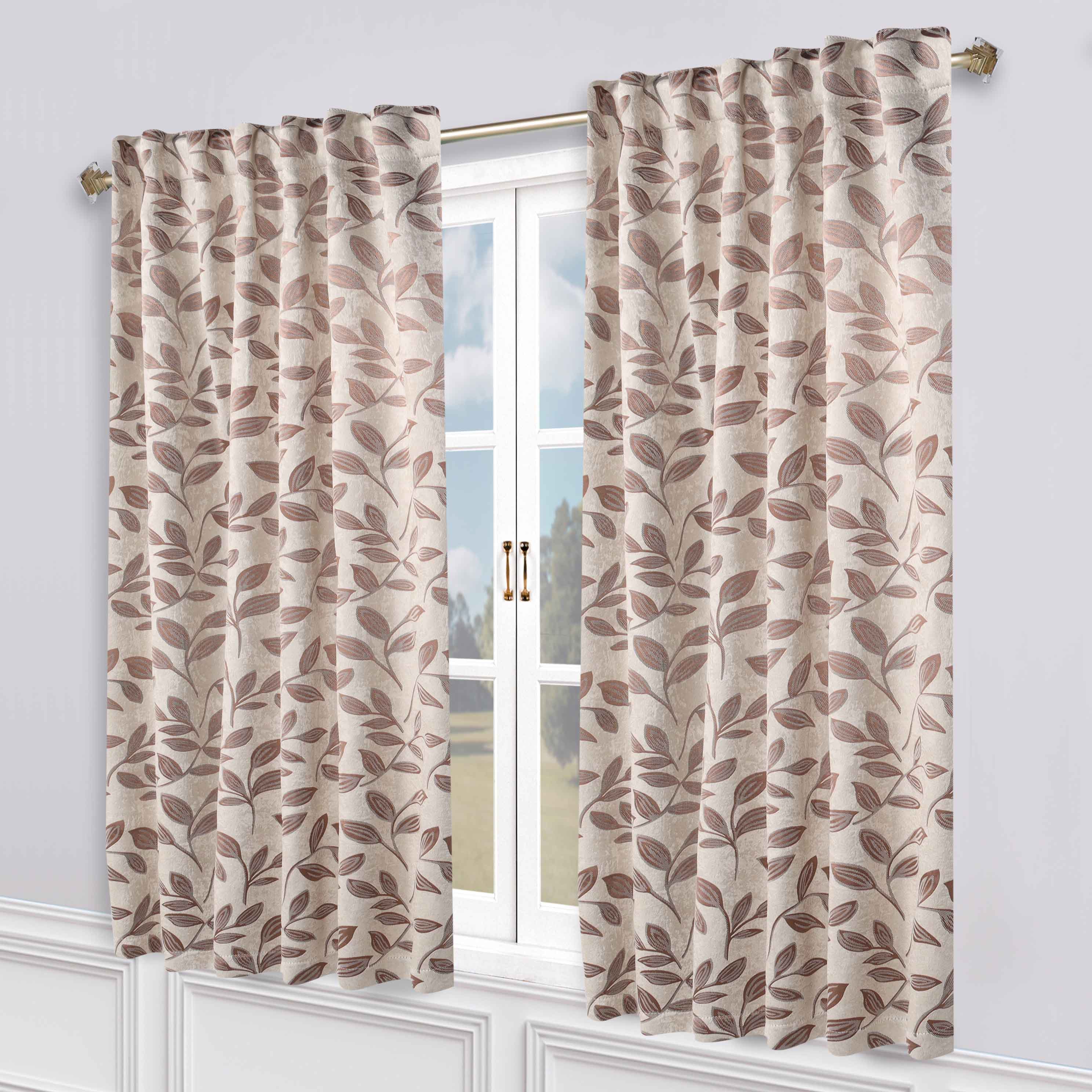 Leaves Room Darkening Back Tabs Blackout Curtain Panels, Set of 2 - Blackout Curtains by Superior