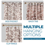 Leaves Room Darkening Back Tabs Blackout Curtain Panels, Set of 2 - Blackout Curtains by Superior