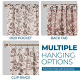 Leaves Room Darkening Back Tabs Blackout Curtain Panels, Set of 2 - Blackout Curtains by Superior