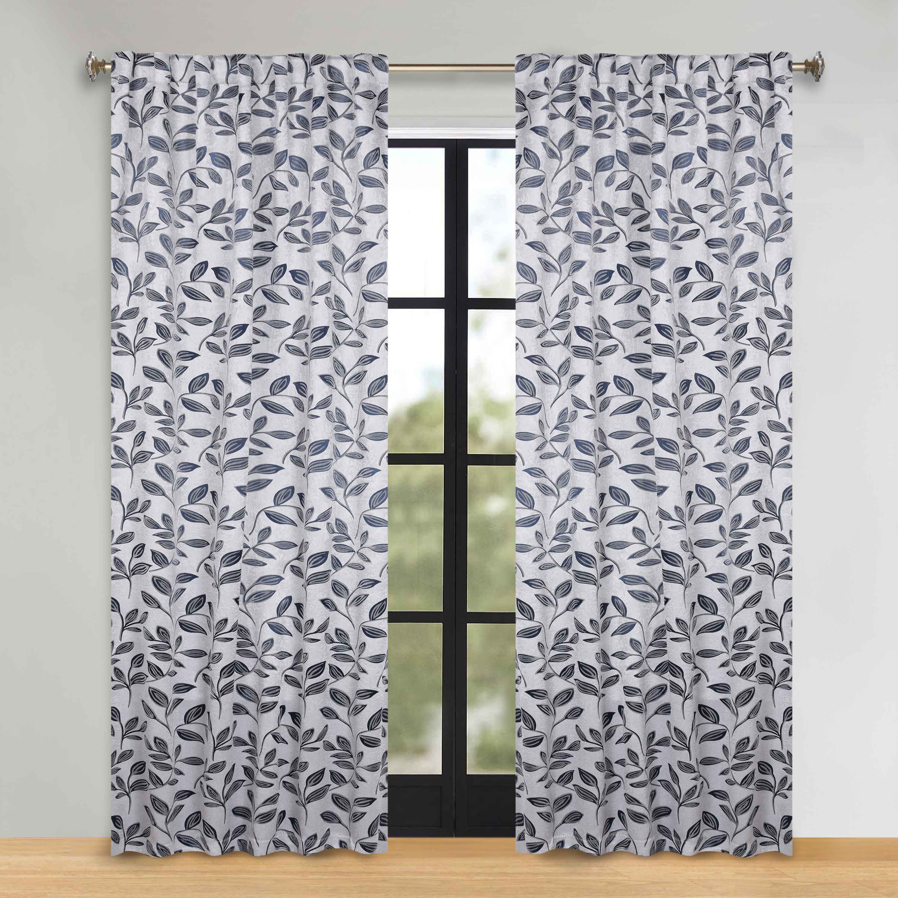 Leaves Room Darkening Back Tabs Blackout Curtain Panels, Set of 2 - Blackout Curtains by Superior