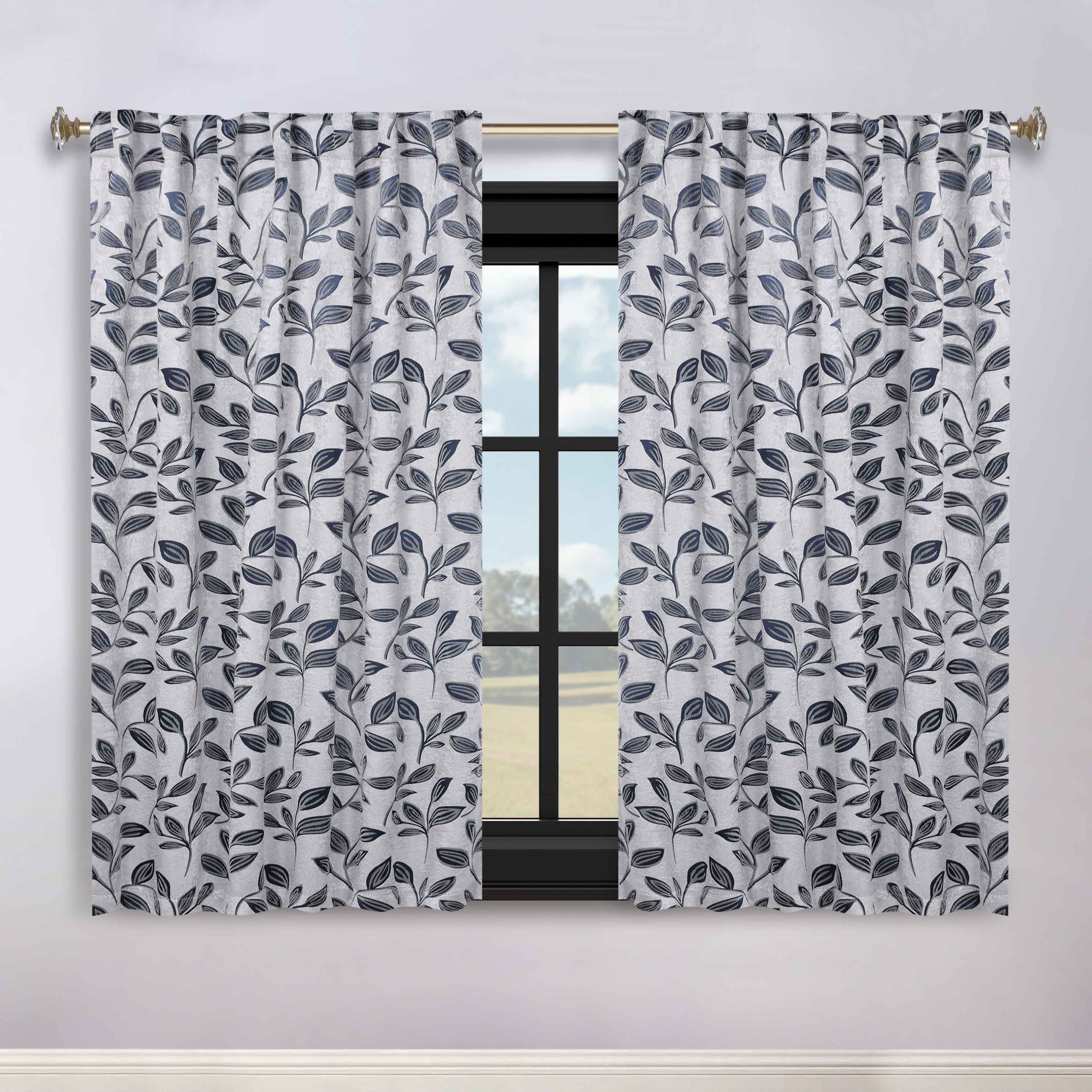 Leaves Room Darkening Back Tabs Blackout Curtain Panels, Set of 2 - Blackout Curtains by Superior