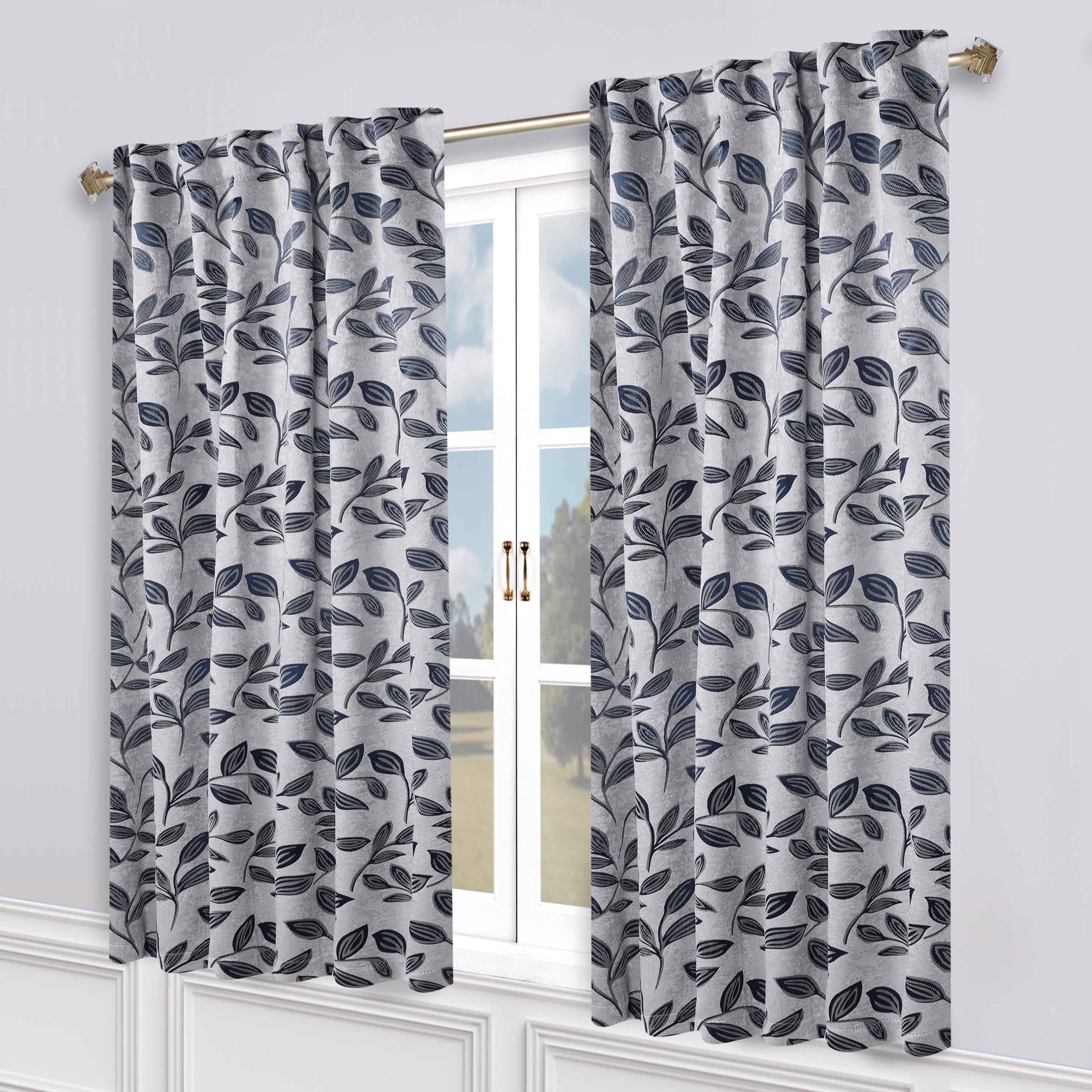 Leaves Room Darkening Back Tabs Blackout Curtain Panels, Set of 2 - Blackout Curtains by Superior
