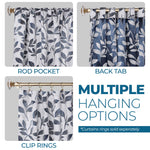 Leaves Room Darkening Back Tabs Blackout Curtain Panels, Set of 2 - Blackout Curtains by Superior