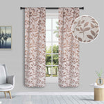 Leaves Room Darkening Washable Blackout Curtain Panels, Set of 2 - Blackout Curtains by Superior