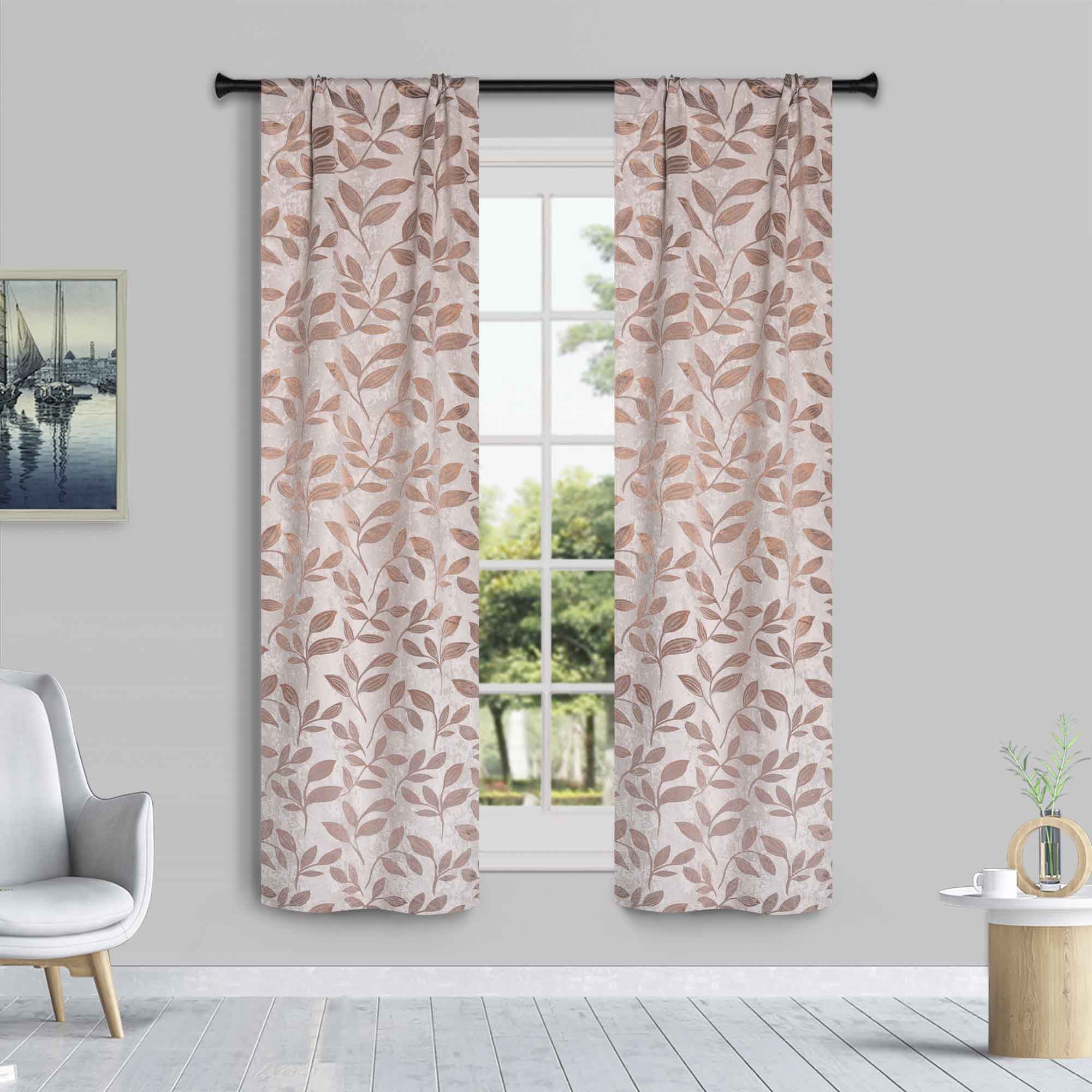 Leaves Room Darkening Washable Blackout Curtain Panels, Set of 2 - Blackout Curtains by Superior Brand