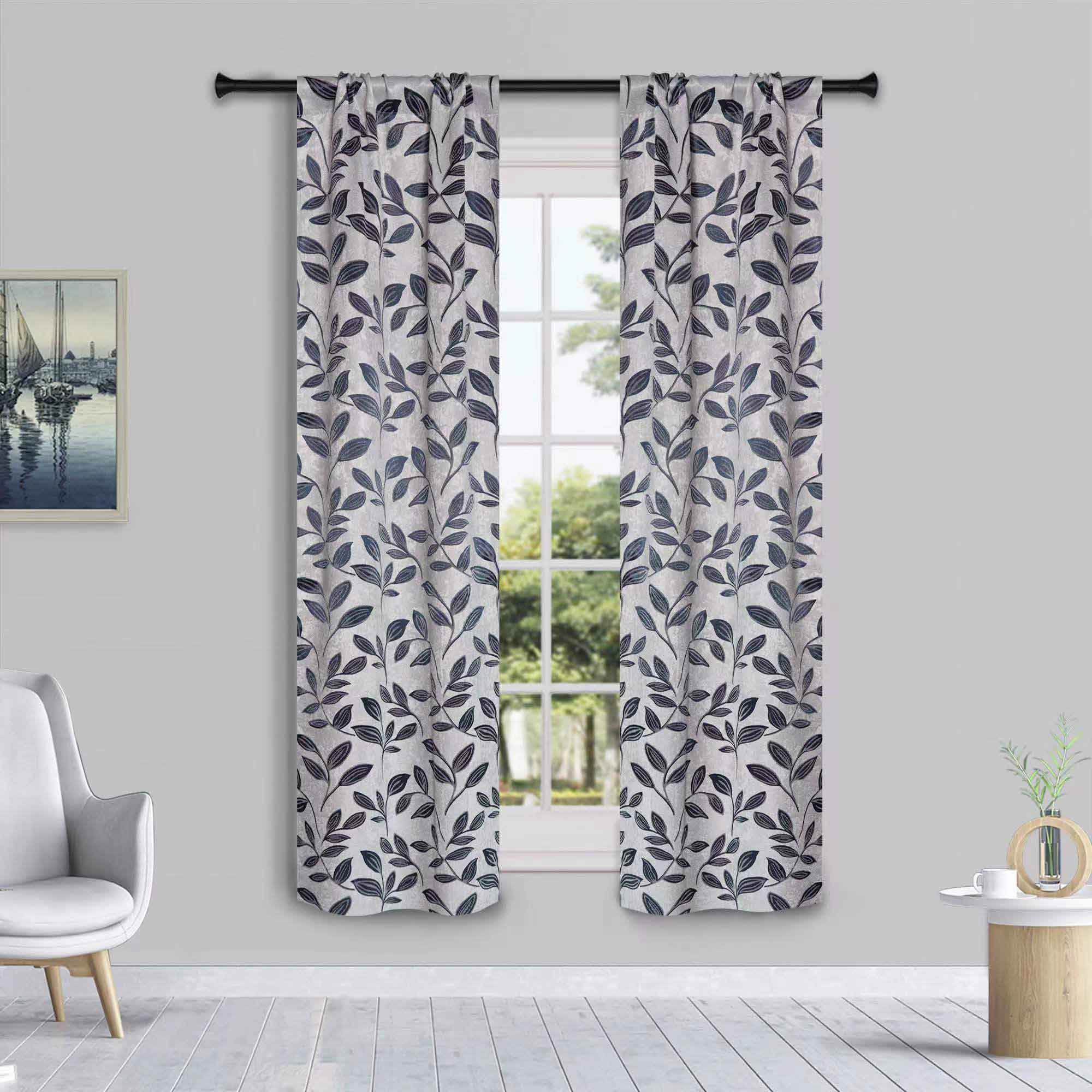Leaves Room Darkening Washable Blackout Curtain Panels, Set of 2 - Blackout Curtains by Superior