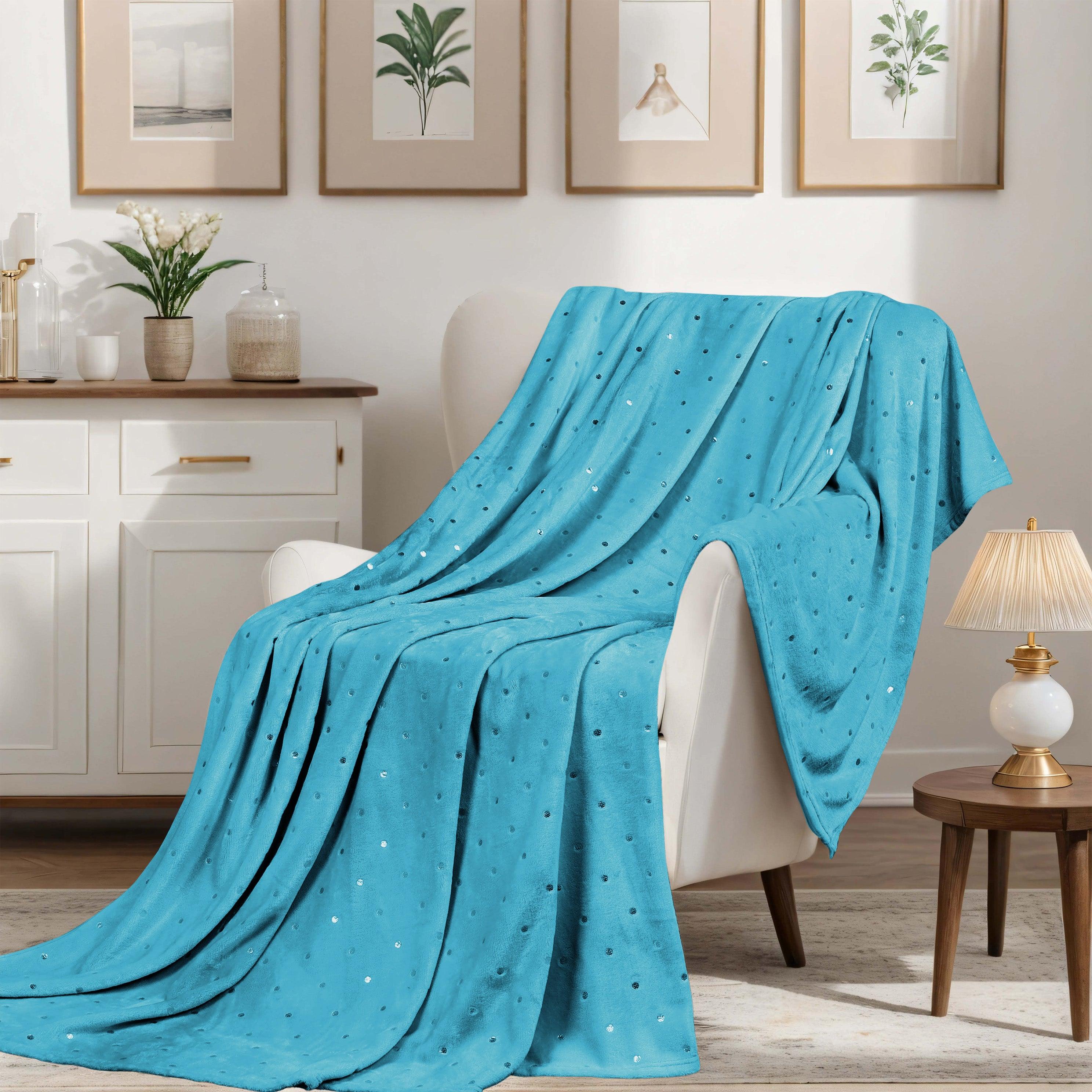 Fleece Plush Medium Weight Fluffy Soft Decorative Polka Dot Blanket - Blanket by Superior Brand