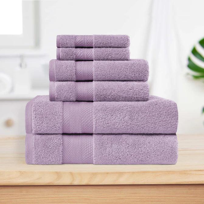 Turkish Cotton Highly Absorbent Solid 6 Piece Towel Set - Towel Set by Superior Brand