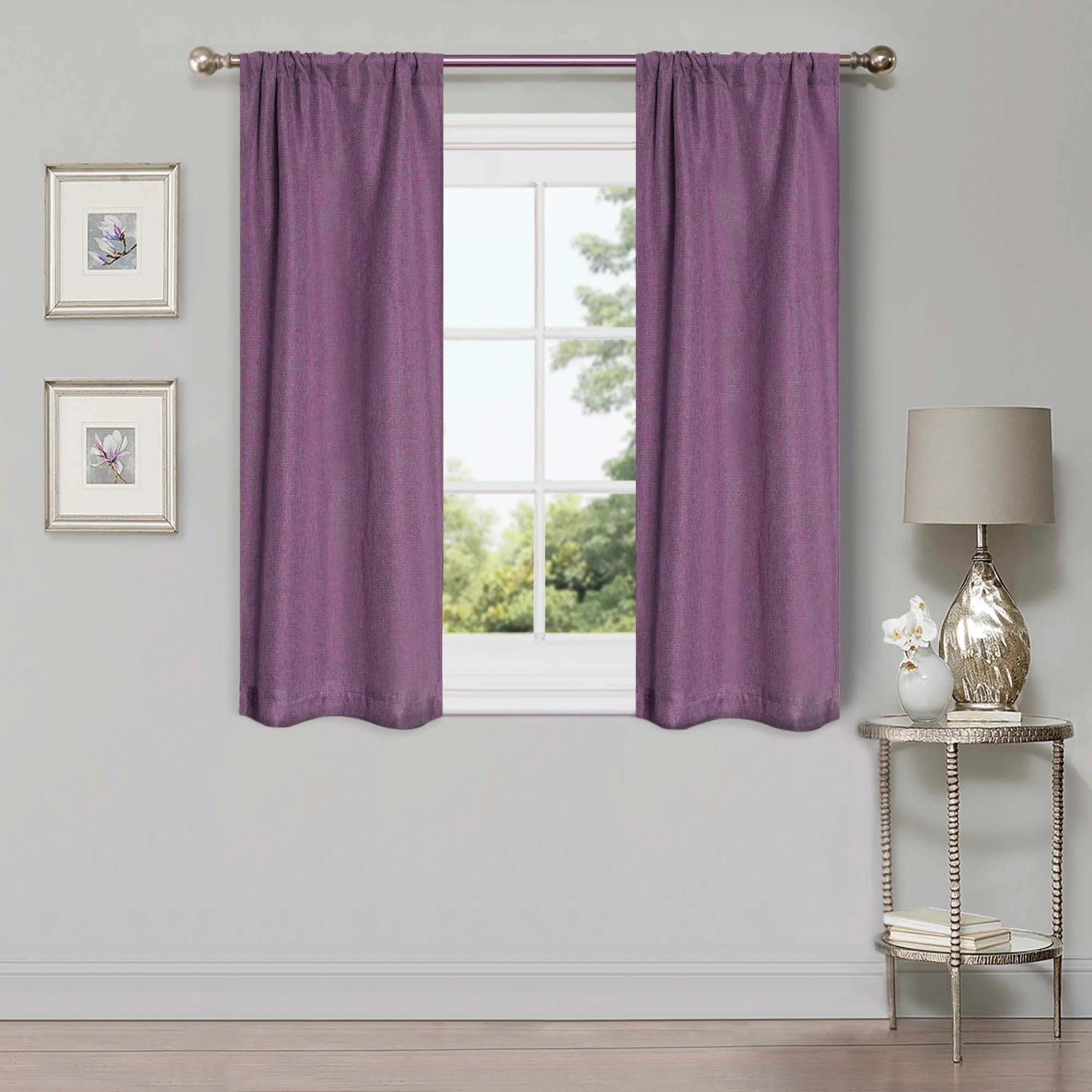 Linen Pattern Washable Room Darkening Blackout Curtains, Set of 2 - Blackout Curtains by Superior Brand