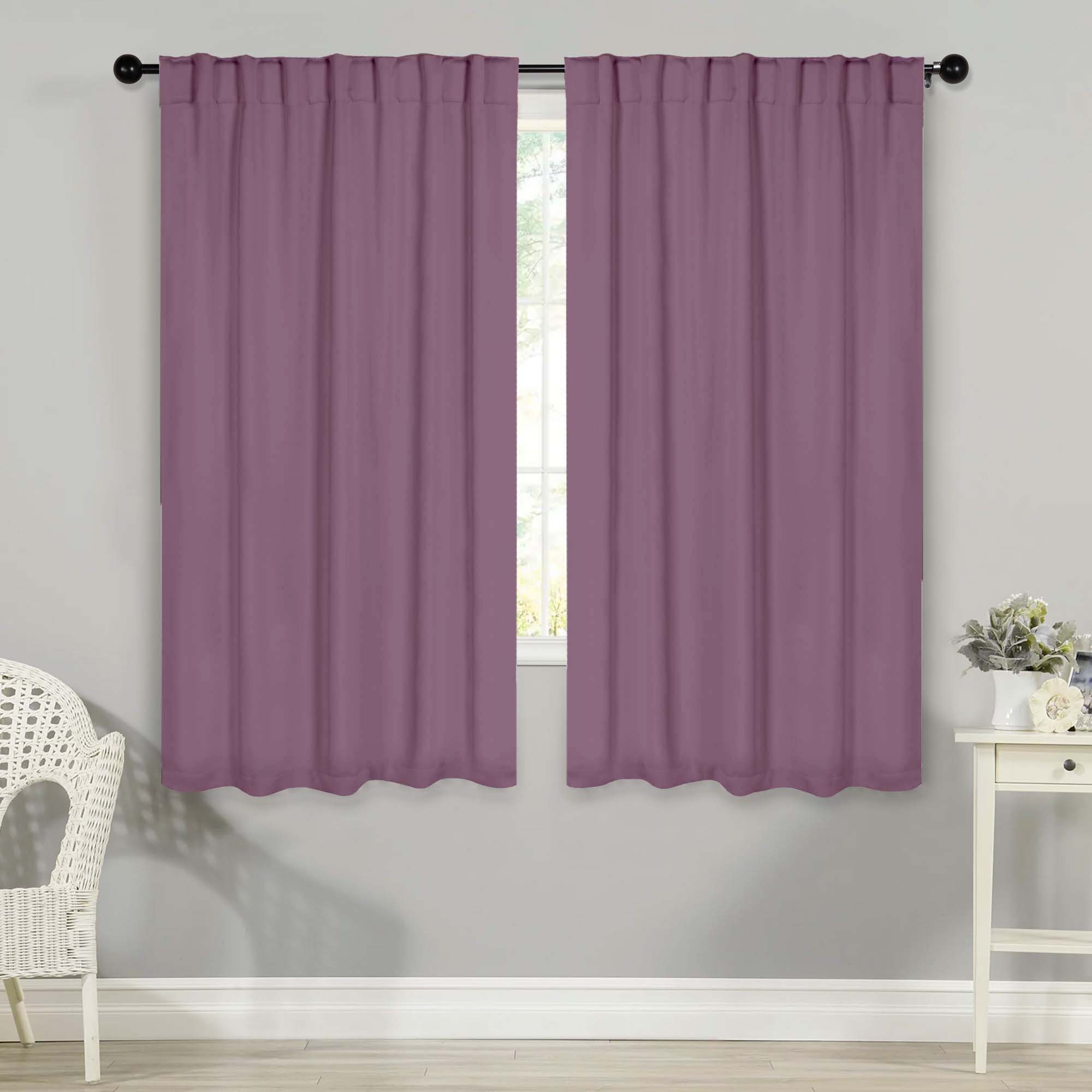 Solid Room Darkening Blackout Curtain Panels, Back Tabs, Set of 2 - Blackout Curtains by Superior Brand