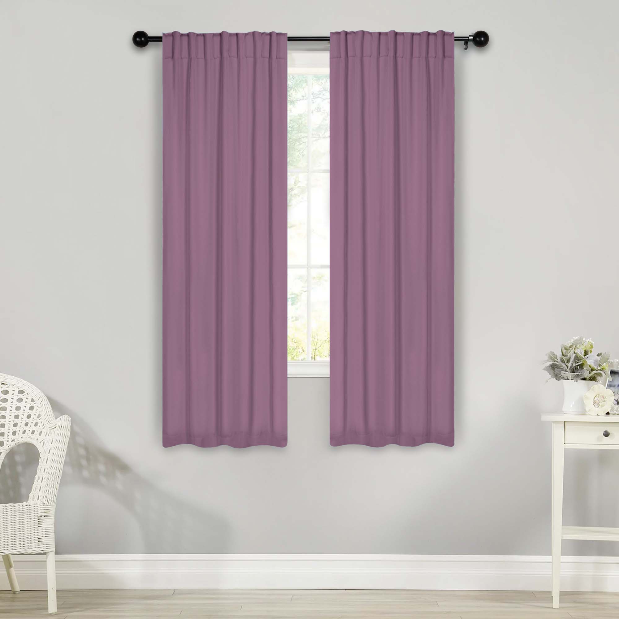 Solid Room Darkening Blackout Curtain Panels, Back Tabs, Set of 2 - Blackout Curtains by Superior Brand