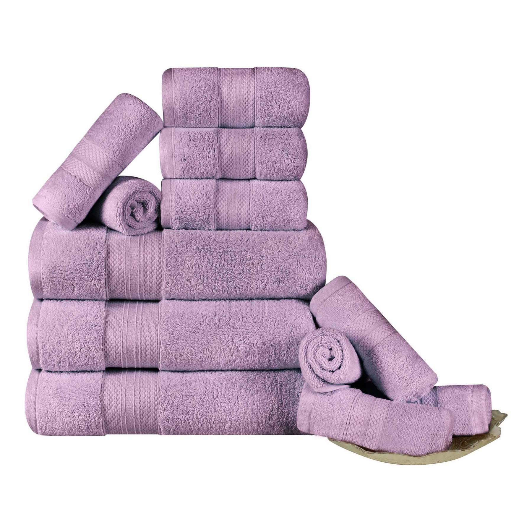 Turkish Cotton Highly Absorbent Solid 12 Piece Ultra Plush Towel Set