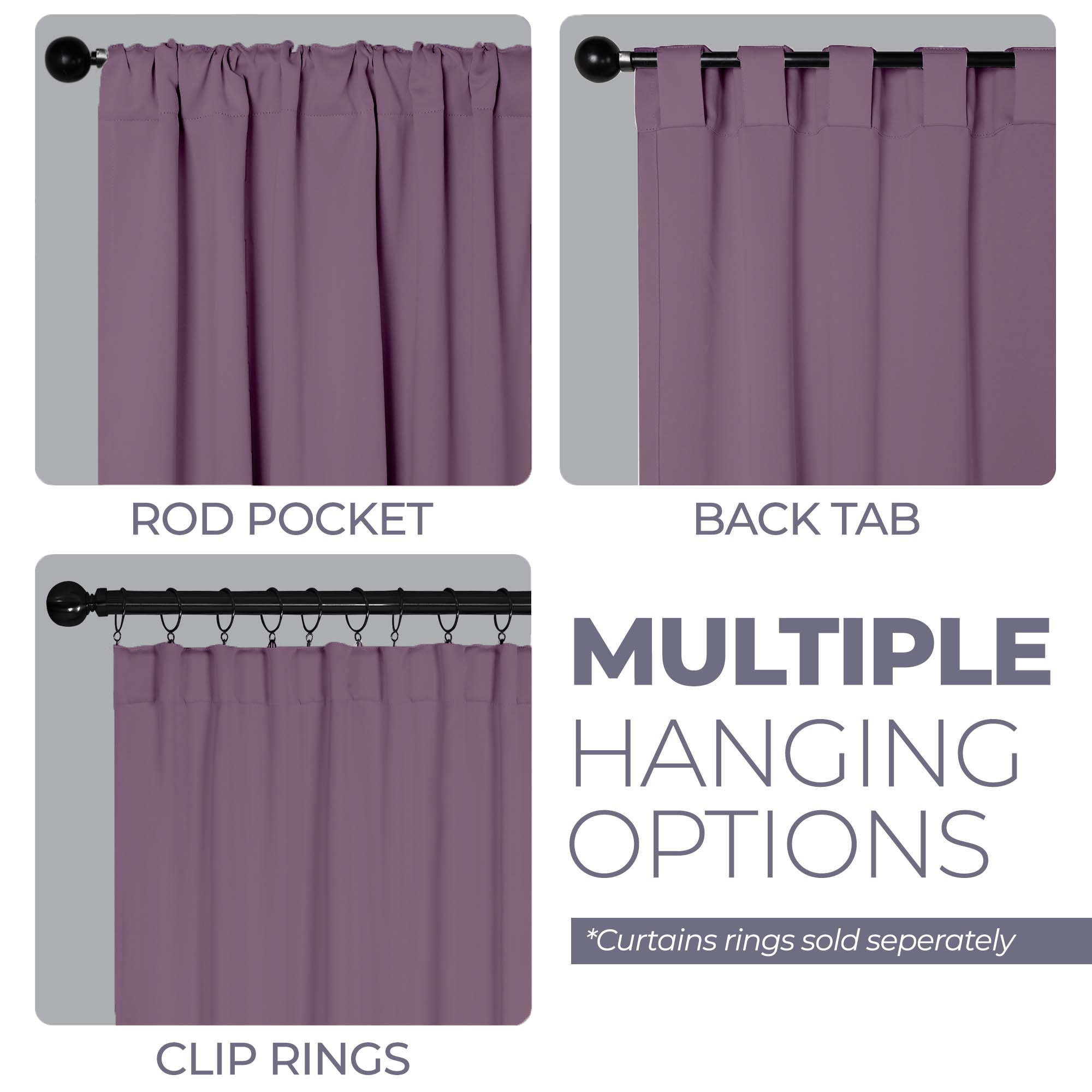 Solid Room Darkening Blackout Curtain Panels, Back Tabs, Set of 2 - Blackout Curtains by Superior