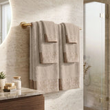 Wisteria Floral Jacquard 6-Piece Cotton Towel Set – Medium Weight Bathroom Towels
