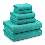 Wisteria Floral Jacquard 6-Piece Cotton Towel Set – Medium Weight Bathroom Towels
