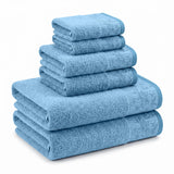 Wisteria Floral Jacquard 6-Piece Cotton Towel Set – Medium Weight Bathroom Towels