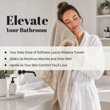 Wisteria Floral Jacquard 6-Piece Cotton Towel Set – Medium Weight Bathroom Towels