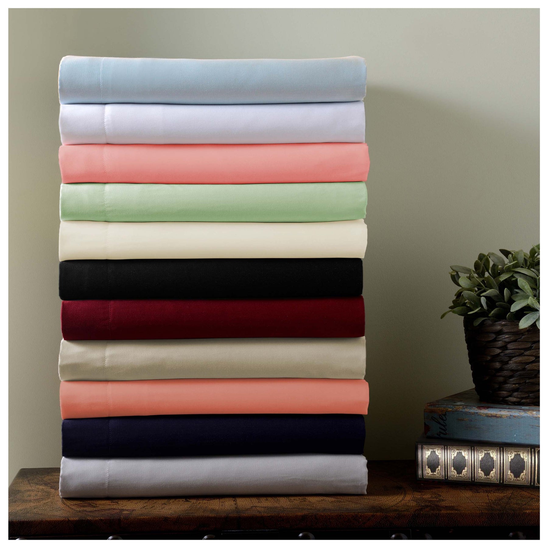 300 Thread Count Cotton Wrinkle Resistant Deep Pocket Solid Sheet Set - Light Grey