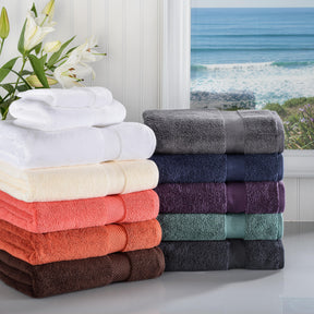 Zero Twist Cotton Solid Ultra-Soft Absorbent Hand Towel - White