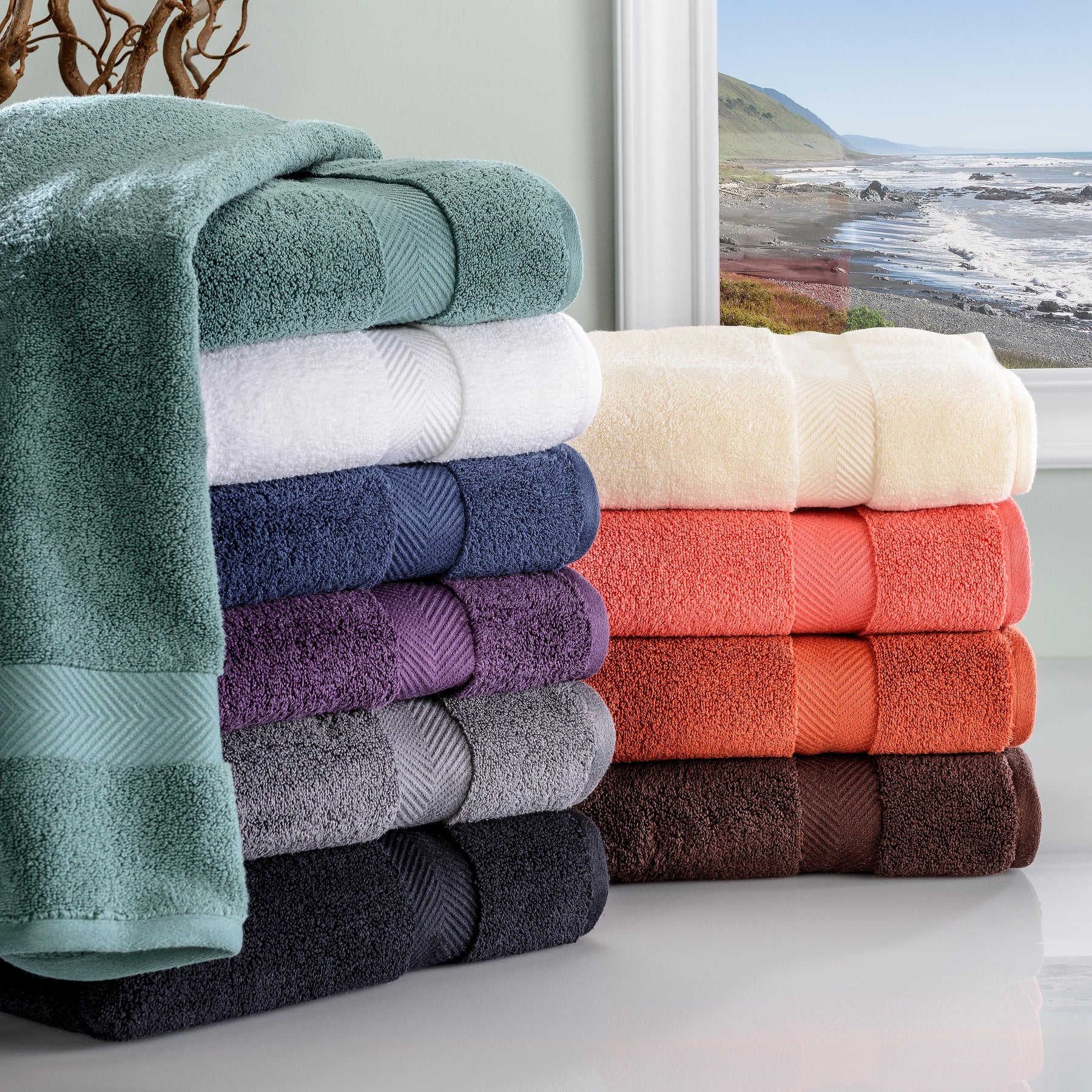 Zero Twist Cotton Solid Ultra-Soft Absorbent Hand Towel - Jade Green