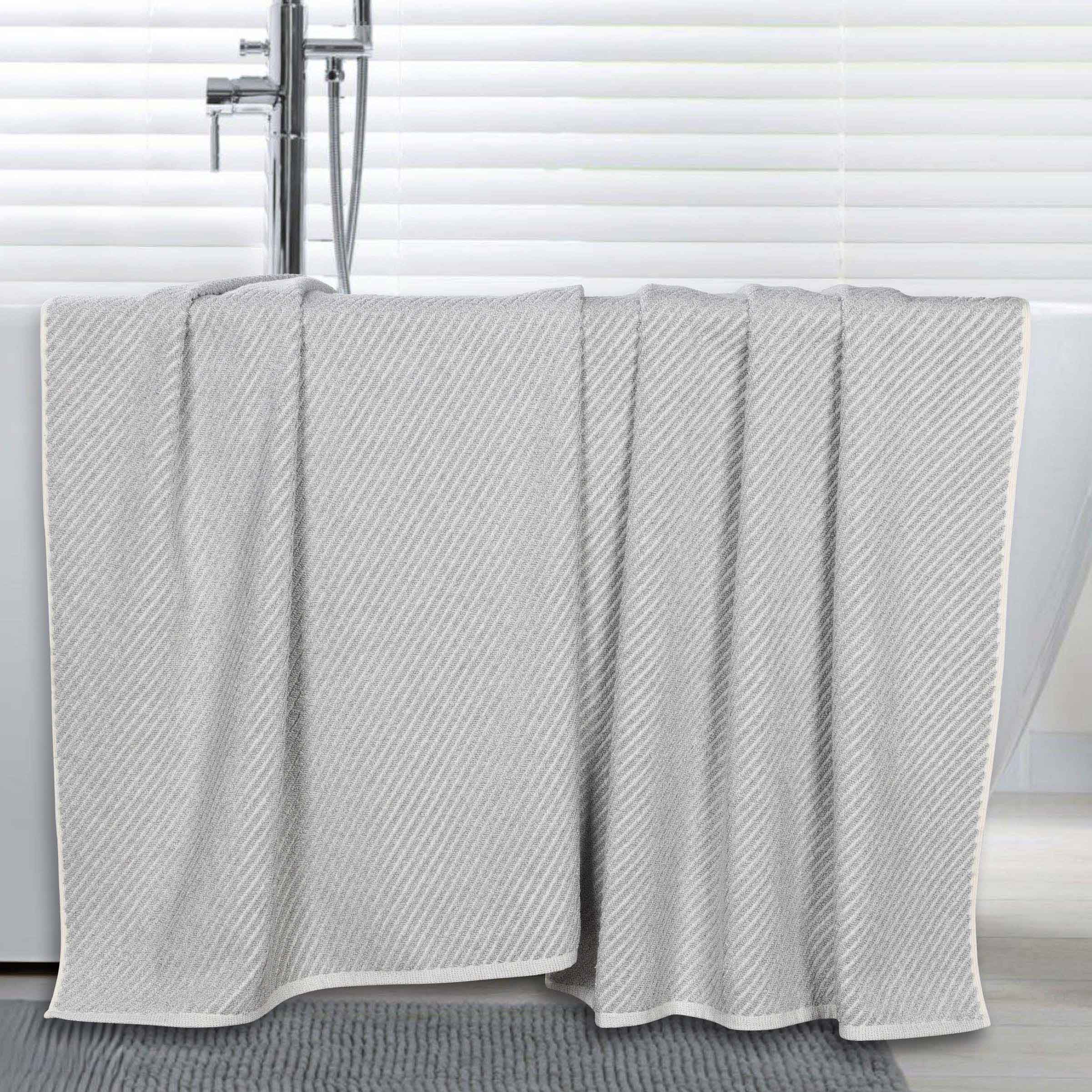 Amelia Cotton Blend Textured Diagonal Ribbed Bath Sheets, Set of 2 - Bath Sheet by Superior Brand