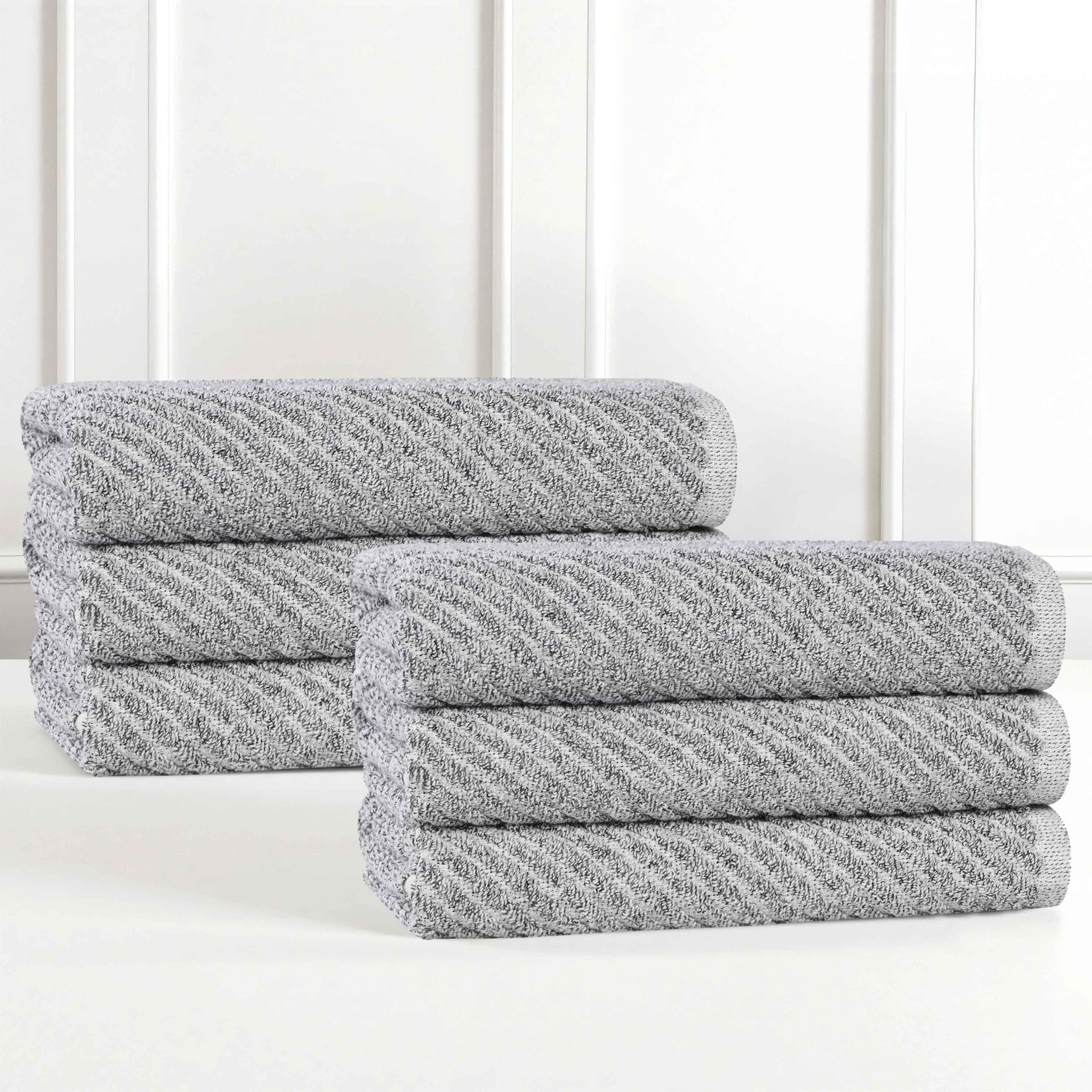 Amelia Cotton Blend Textured Diagonal Ribbed Hand Towels, Set of 6 - Hand Towel by Superior Brand