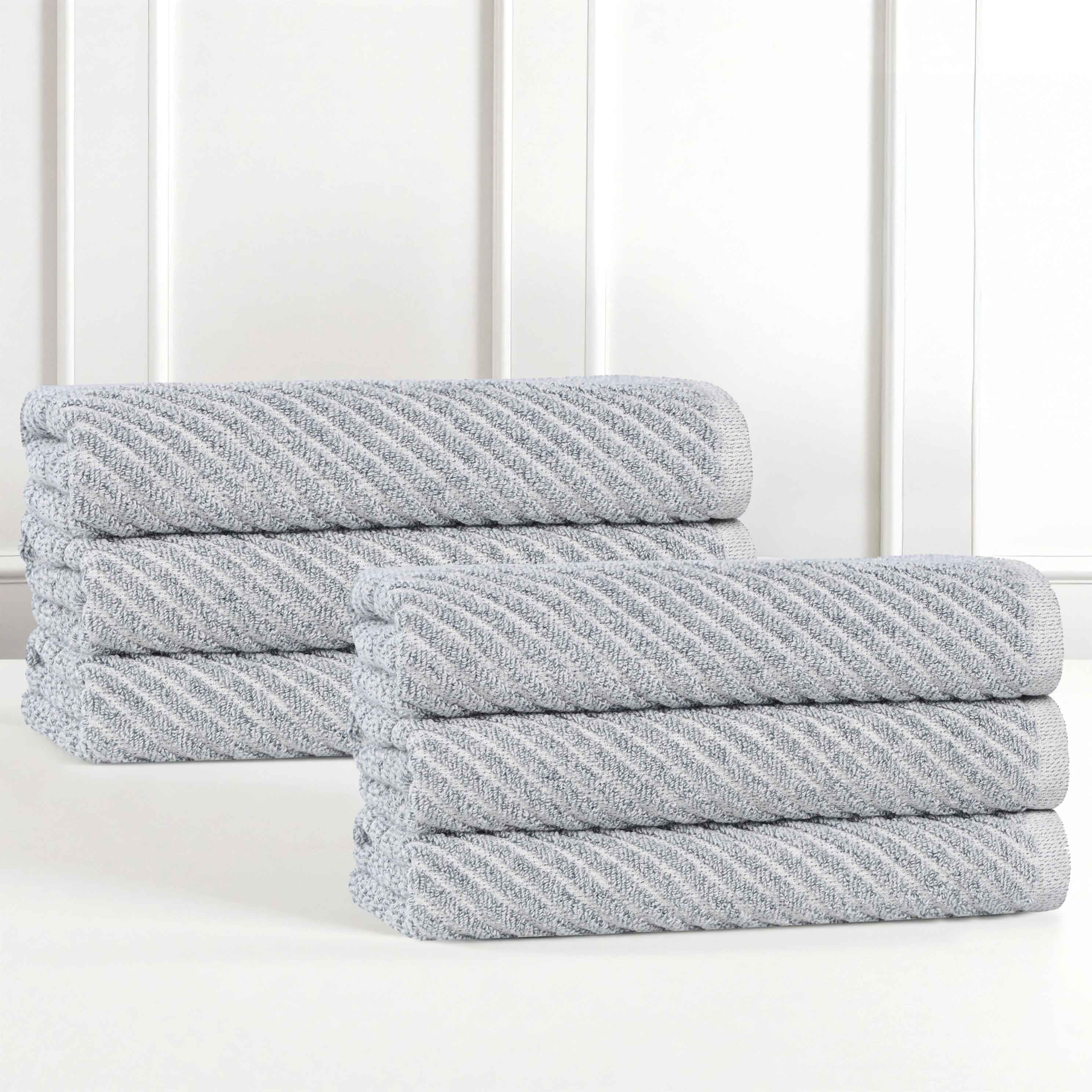 Amelia Cotton Blend Textured Diagonal Ribbed Hand Towels, Set of 6 - Hand Towel by Superior Brand
