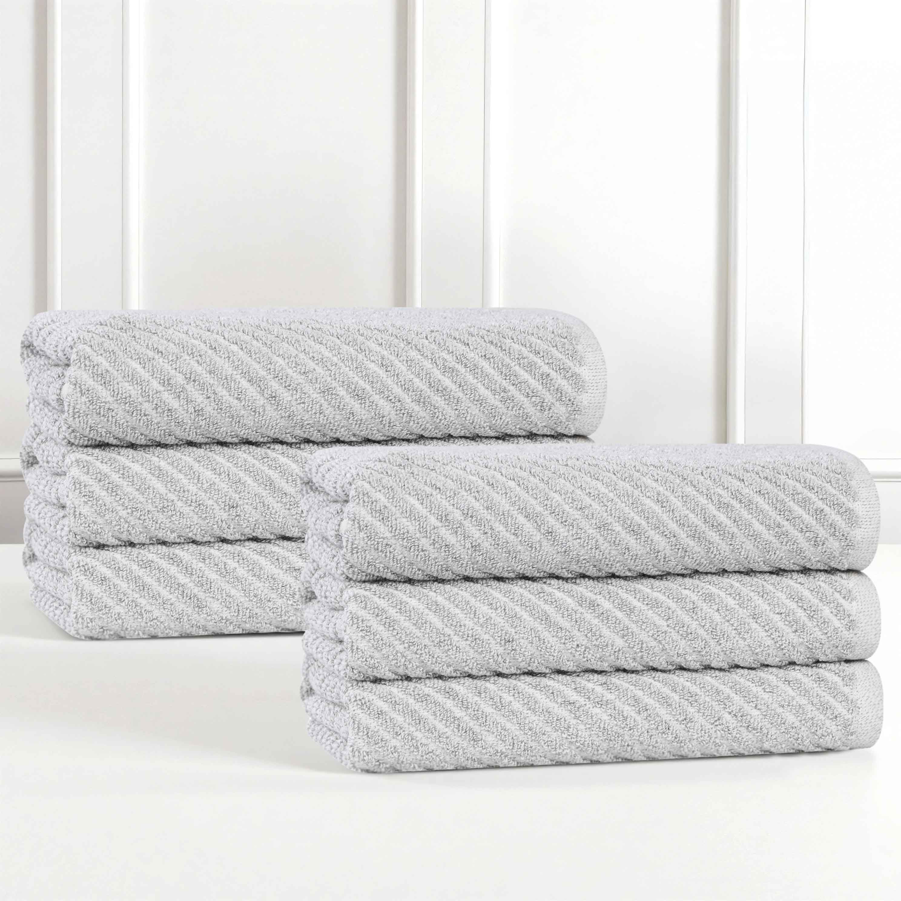 Amelia Cotton Blend Textured Diagonal Ribbed Hand Towels, Set of 6 - Hand Towel by Superior Brand