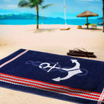 Anchor Cotton Oversized 2 Piece Beach Towel Set - Beach Towel by Superior