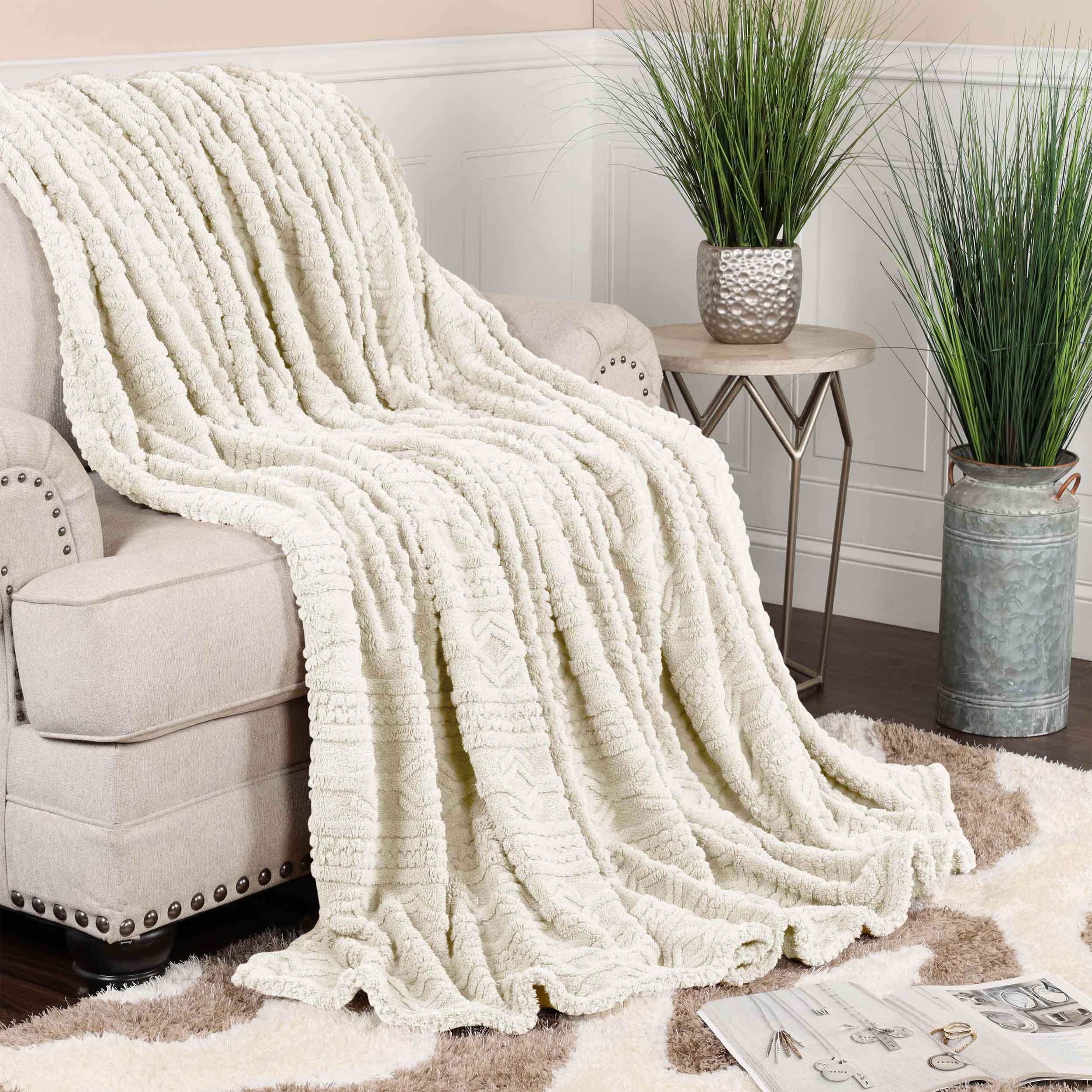 Arctic Boho Knit Jacquard Fleece Plush Medium Weight Fluffy Blanket - Blanket by Superior Brand