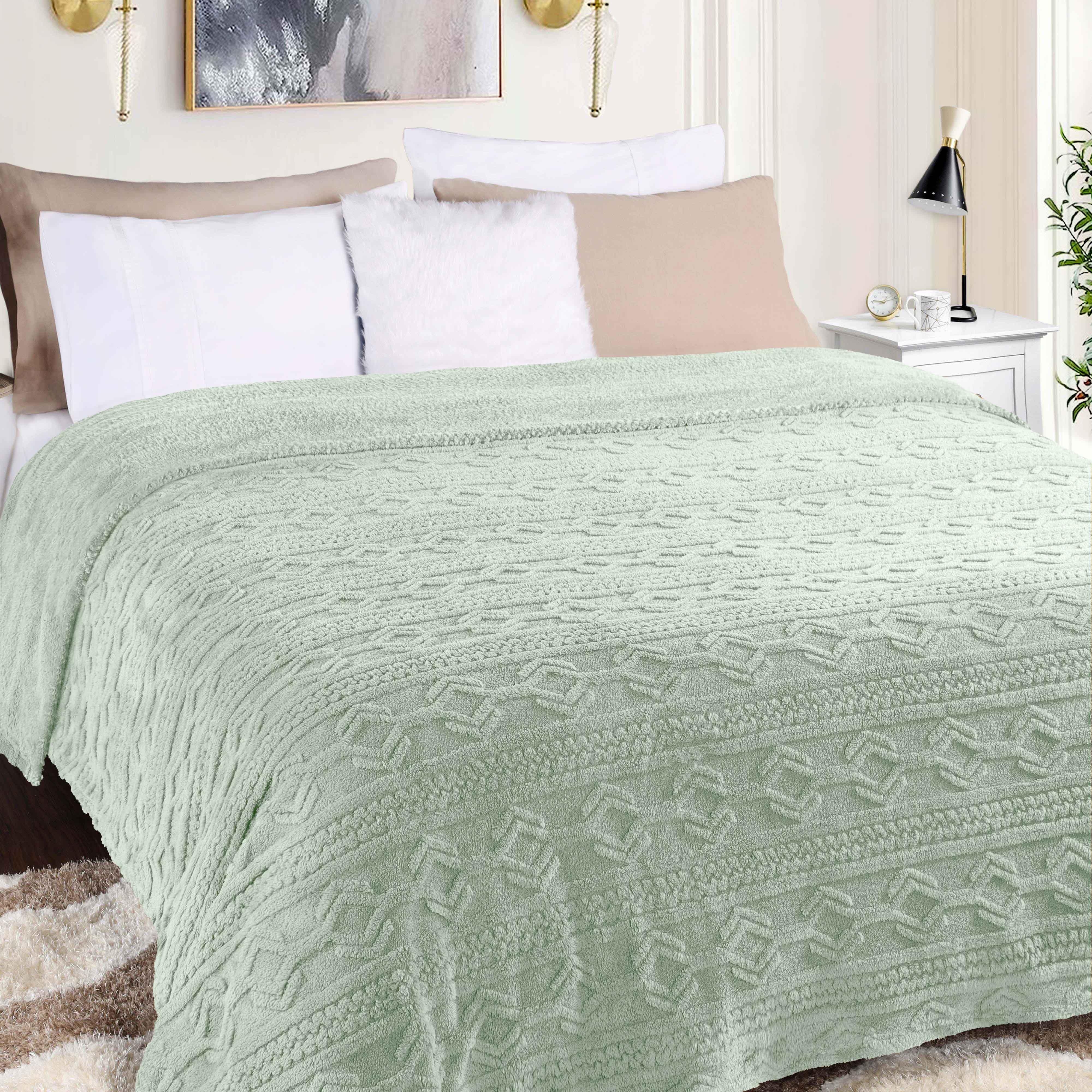 Arctic Boho Knit Jacquard Fleece Plush Medium Weight Fluffy Blanket - Blanket by Superior Brand