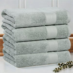 Aria Turkish Cotton Solid Heavyweight Plush Bath Towel Set of 4 - Bath Towel by Superior Brand