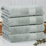 Aria Turkish Cotton Solid Heavyweight Plush Bath Towel Set of 4 - Bath Towel by Superior Brand