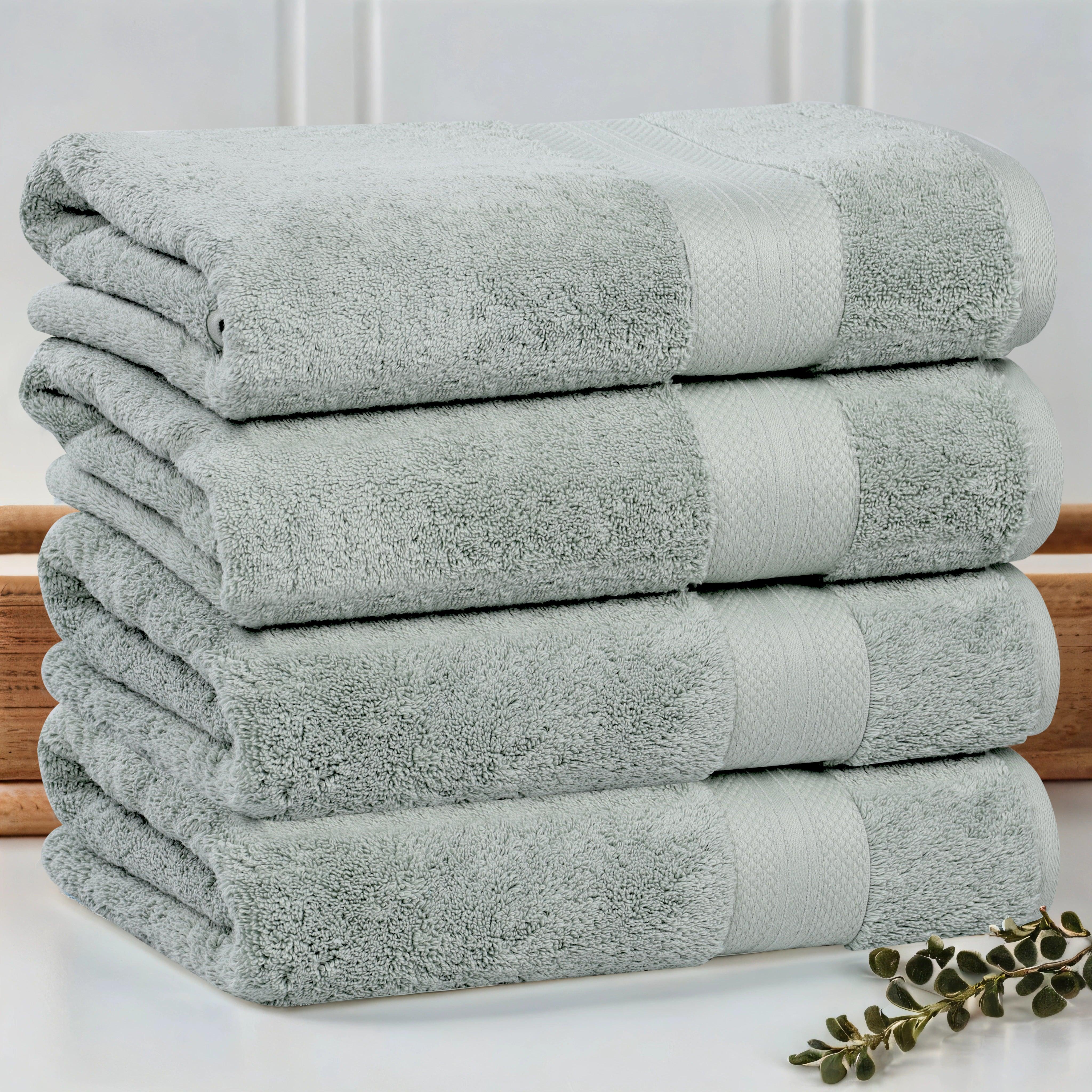 Aria Turkish Cotton Solid Heavyweight Plush Bath Towel Set of 4 - Bath Towel by Superior Brand