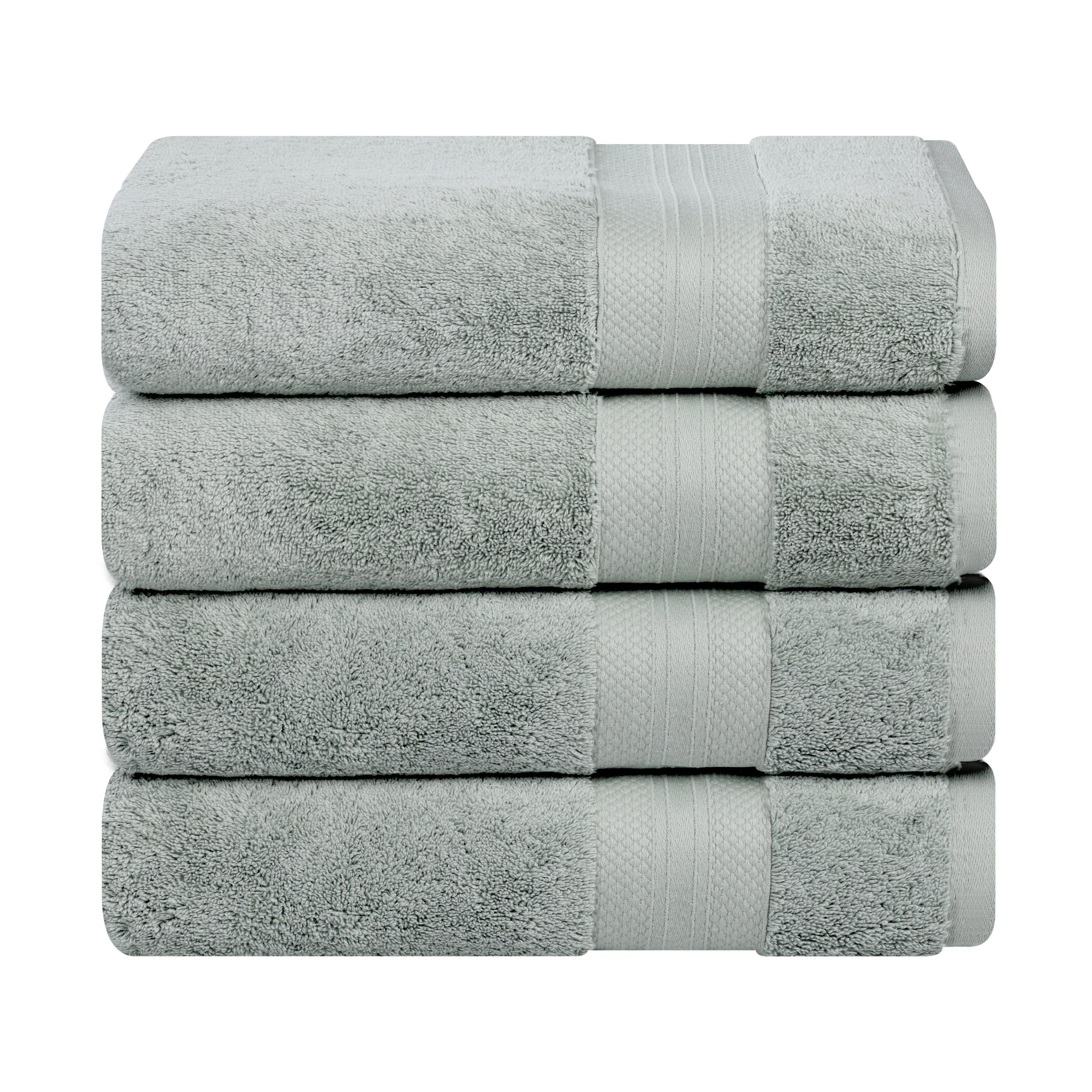 Aria Turkish Cotton Solid Heavyweight Plush Bath Towel Set of 4 - Bath Towel by Superior Brand