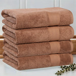 Aria Turkish Cotton Solid Heavyweight Plush Bath Towel Set of 4 - Bath Towel by Superior Brand