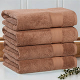 Aria Turkish Cotton Solid Heavyweight Plush Bath Towel Set of 4 - Bath Towel by Superior Brand