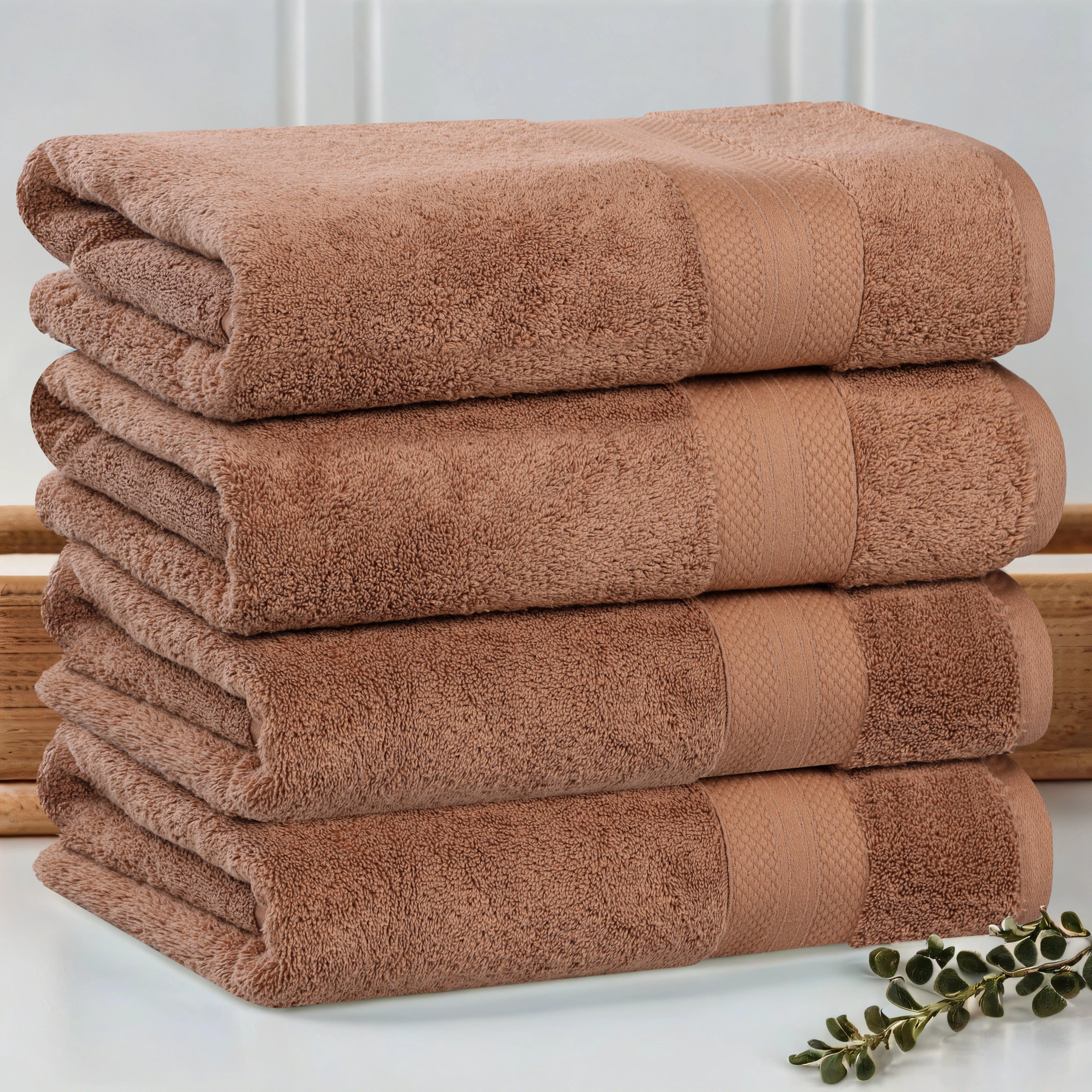 Aria Turkish Cotton Solid Heavyweight Plush Bath Towel Set of 4 - Bath Towel by Superior Brand
