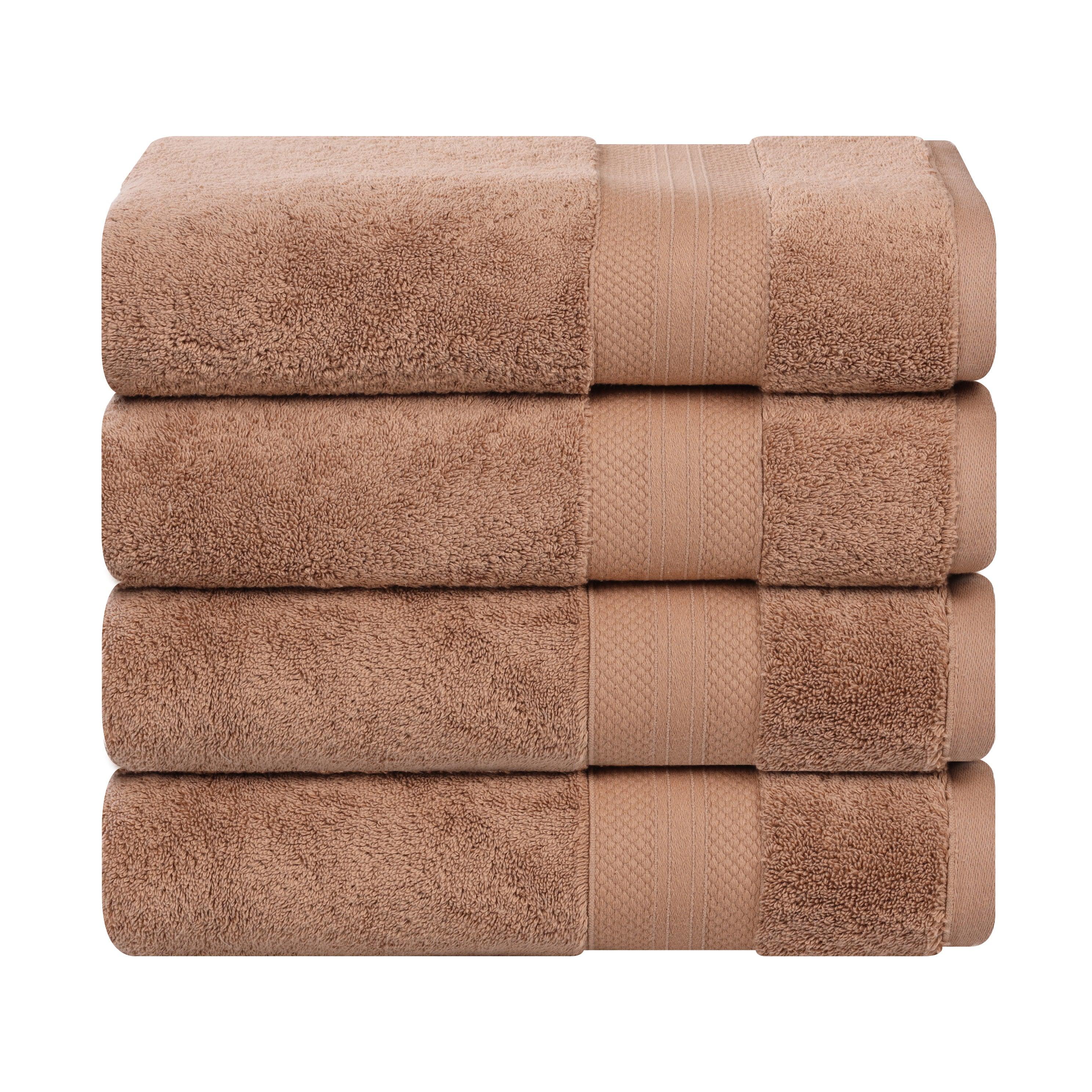 Aria Turkish Cotton Solid Heavyweight Plush Bath Towel Set of 4 - Bath Towel by Superior Brand