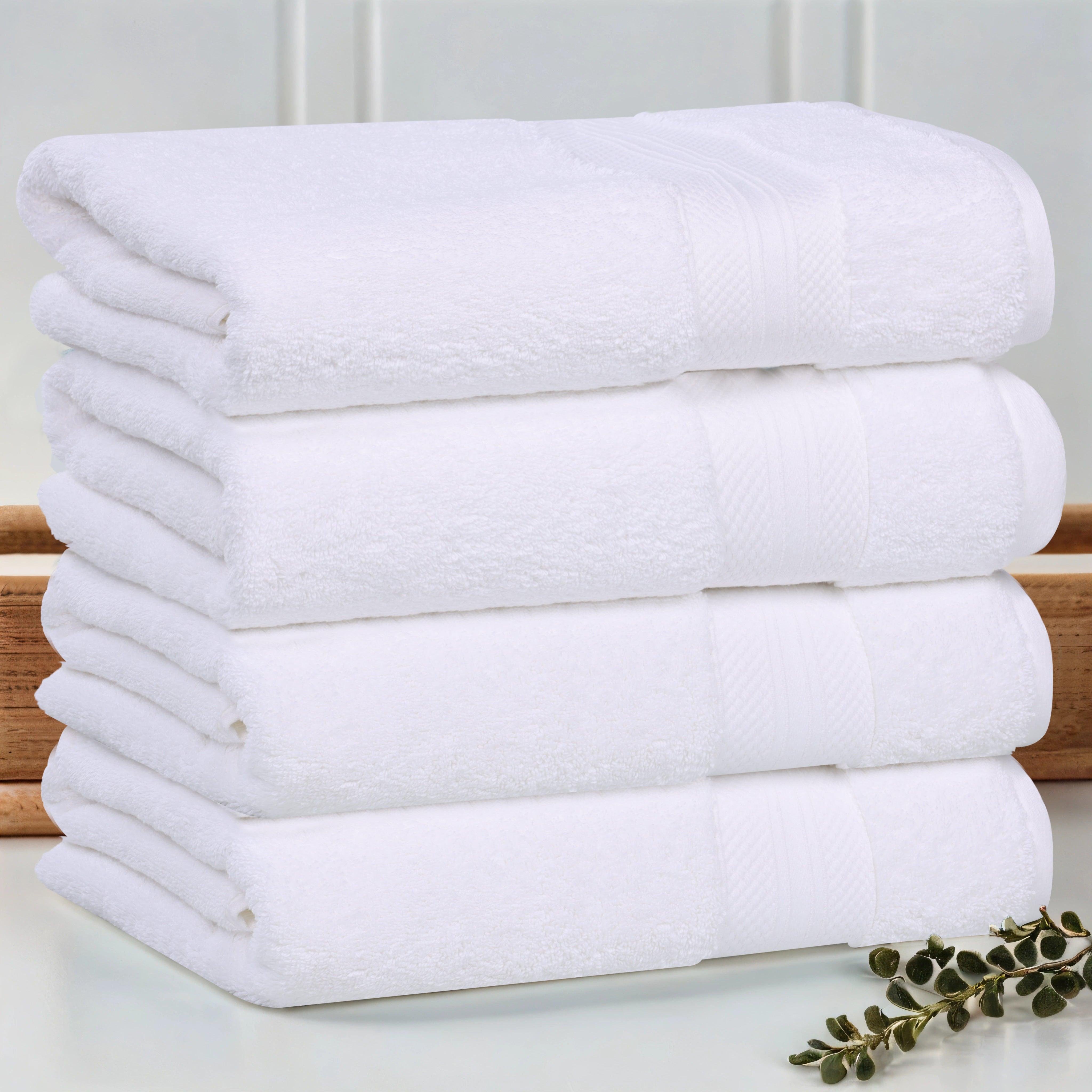 Aria Turkish Cotton Solid Heavyweight Plush Bath Towel Set of 4 - Bath Towel by Superior Brand
