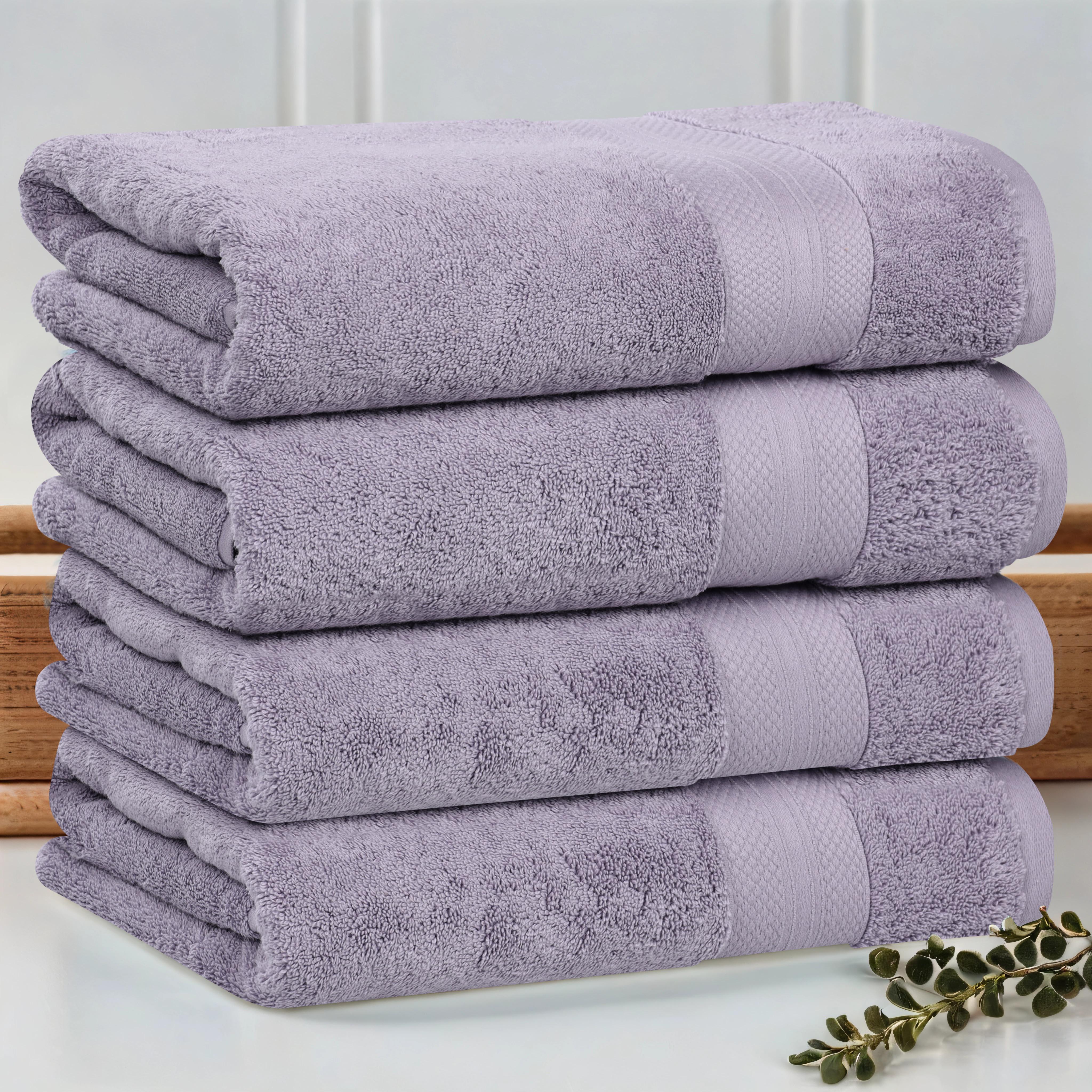 Aria Turkish Cotton Solid Heavyweight Plush Bath Towel Set of 4 - Bath Towel by Superior Brand