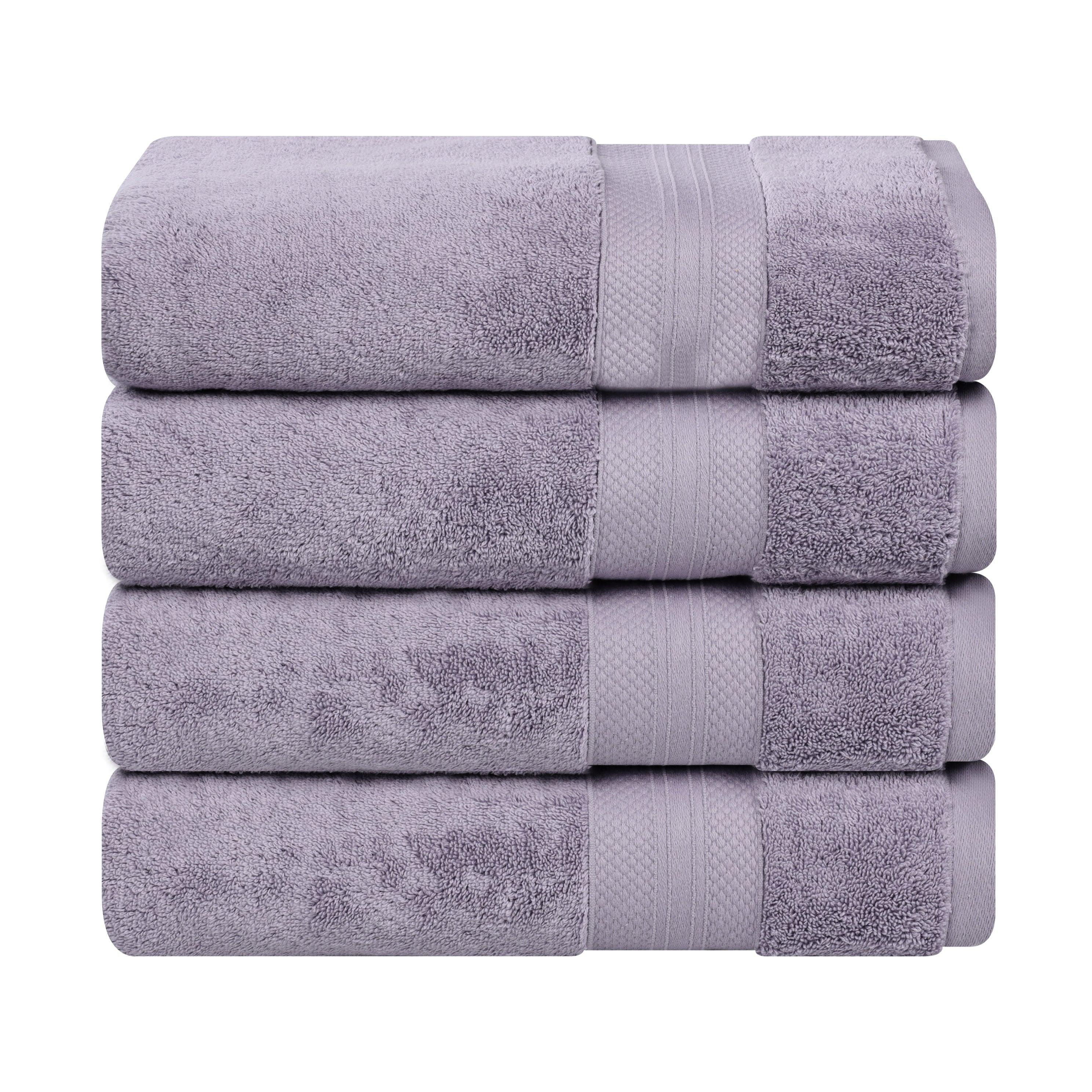 Aria Turkish Cotton Solid Heavyweight Plush Bath Towel Set of 4 - Bath Towel by Superior Brand