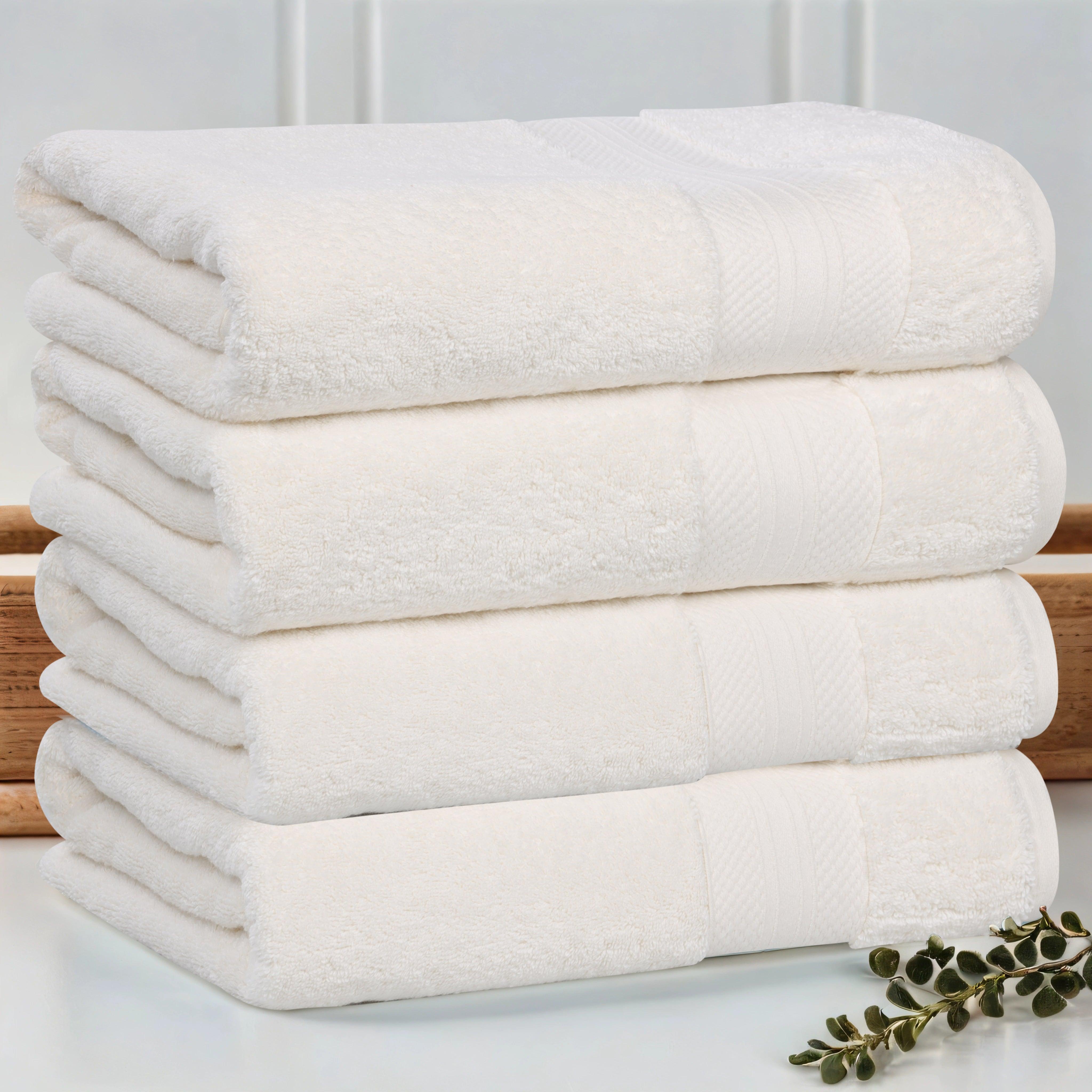 Aria Turkish Cotton Solid Heavyweight Plush Bath Towel Set of 4 - Bath Towel by Superior Brand